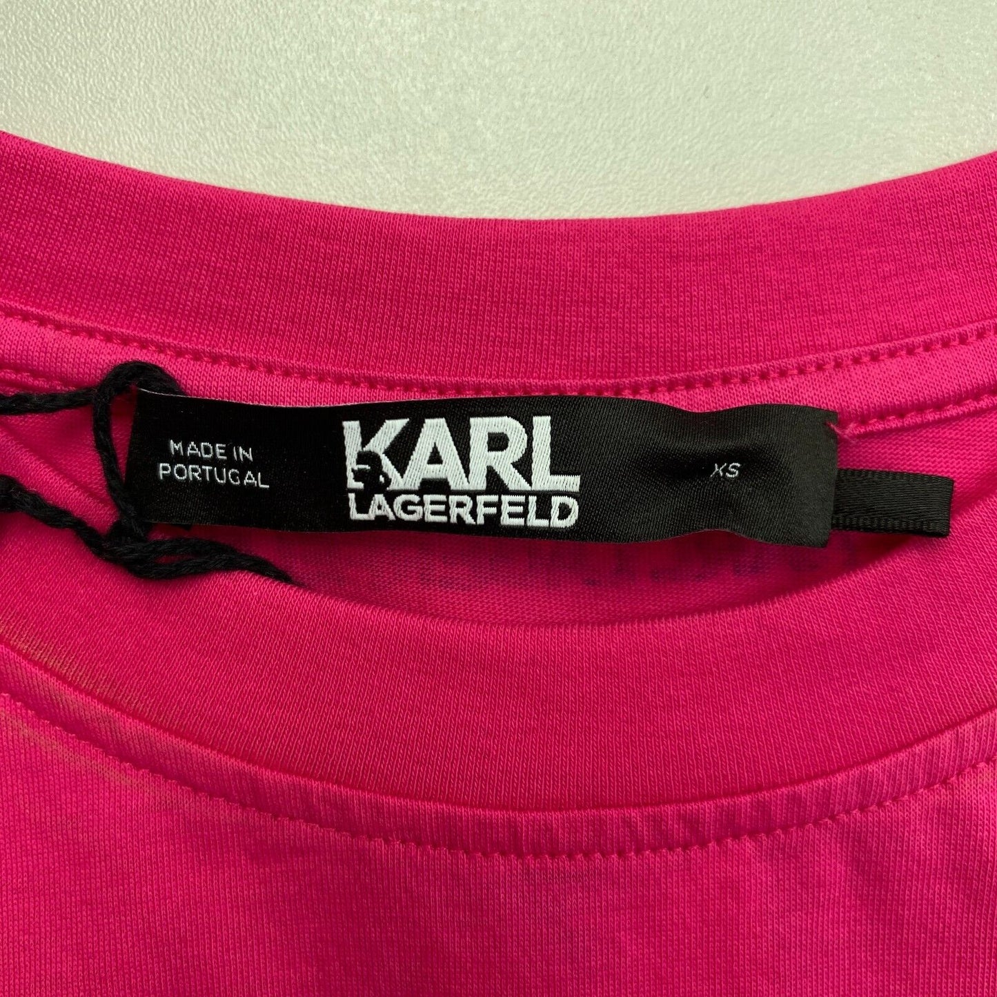 KARL LAGERFELD Robe T-shirt en jersey avec insert en dentelle rose Taille XS