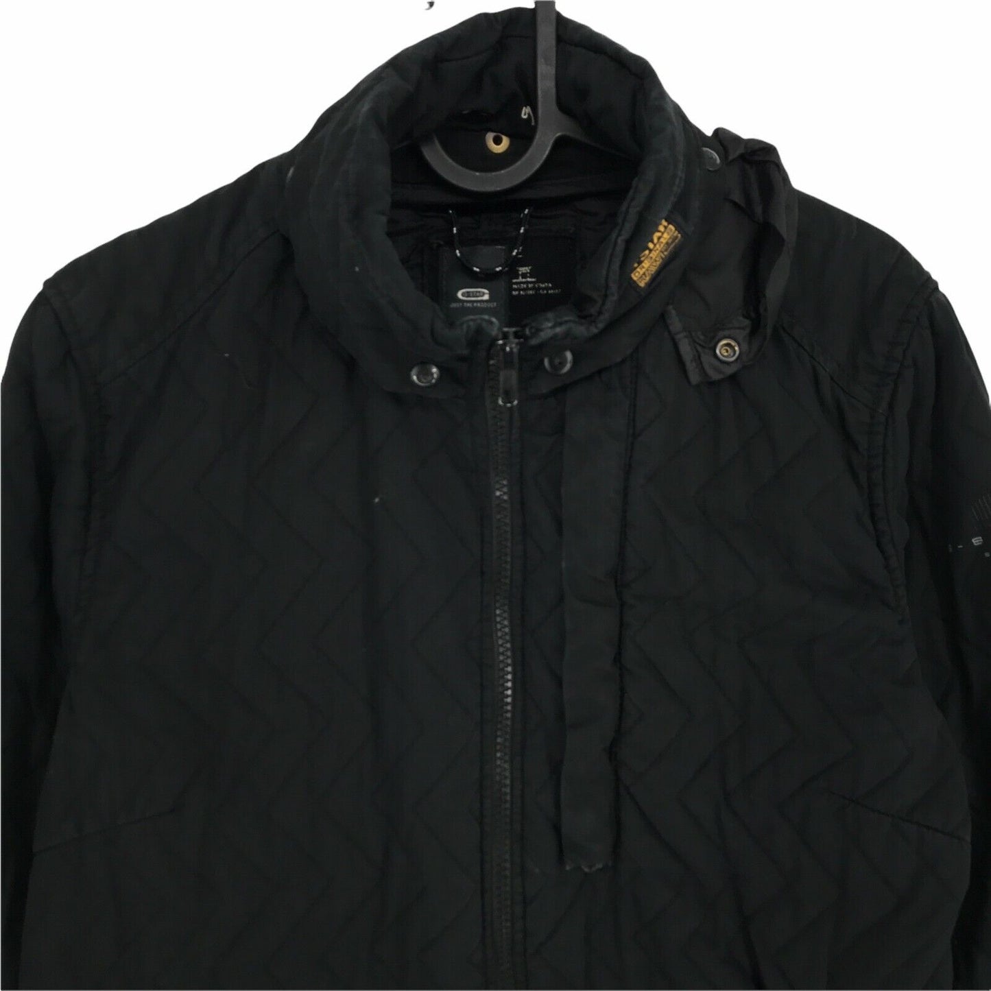 G-STAR RAW Black Quilted 100% Cotton Coat Jacket Size L