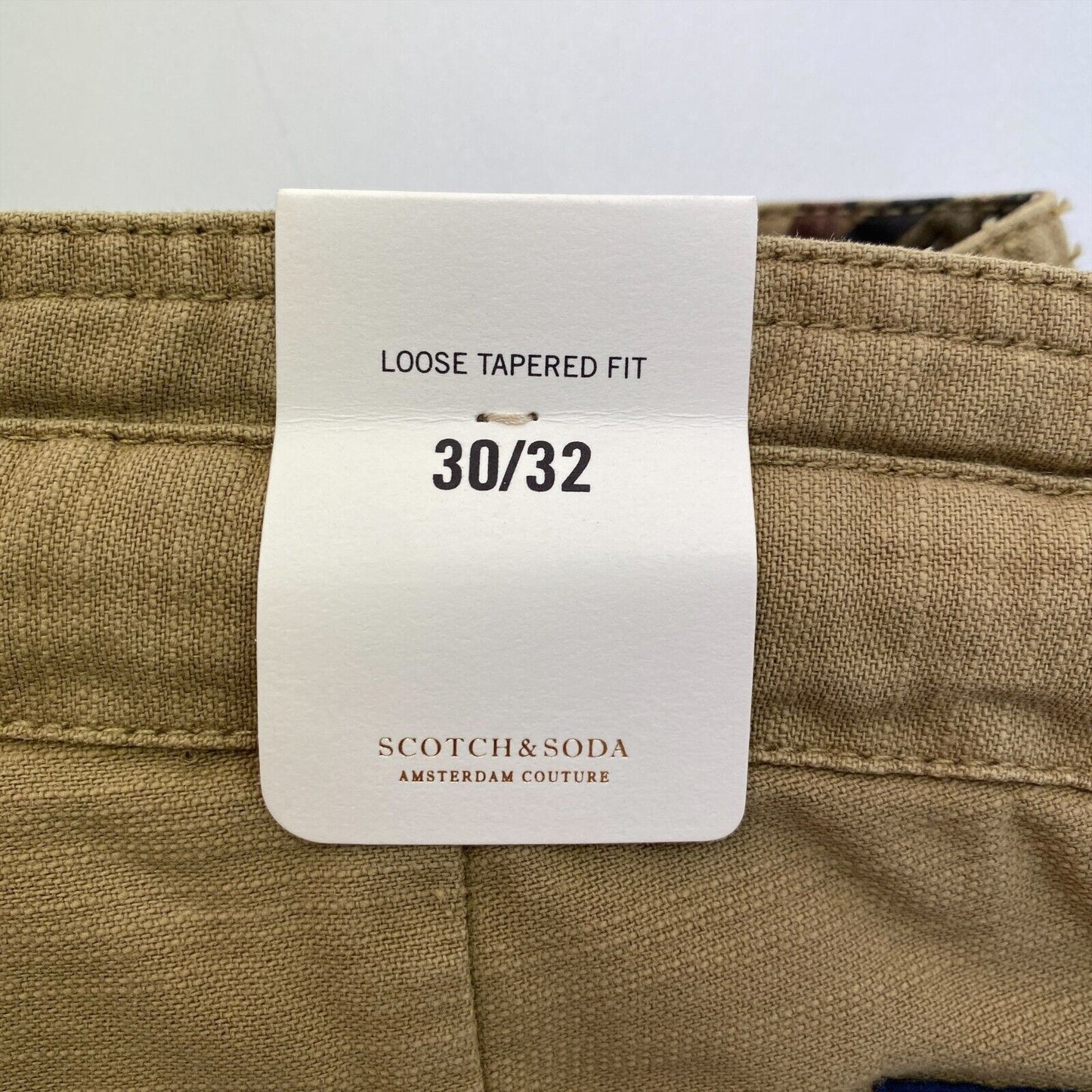 Pantalon cargo ample coupe fuselée marron Scotch &amp; Soda, prix conseillé de 109 €, taille W30 L32