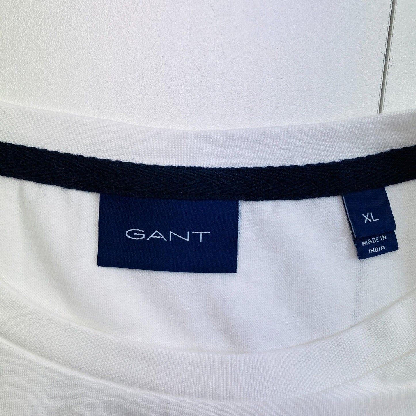 GANT Men White Logo Crew Neck Short Sleeves T Shirt Size XL