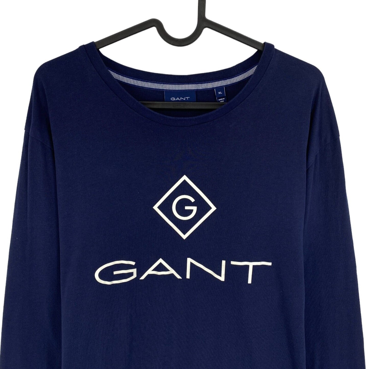 GANT Navy Blue Lock Up Crew Neck Long Sleeves T Shirt Size XL