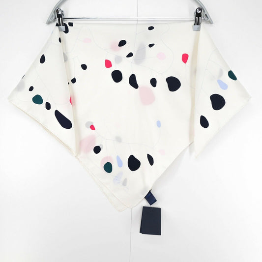 GANT White Mobile Silk Scarf Shawl