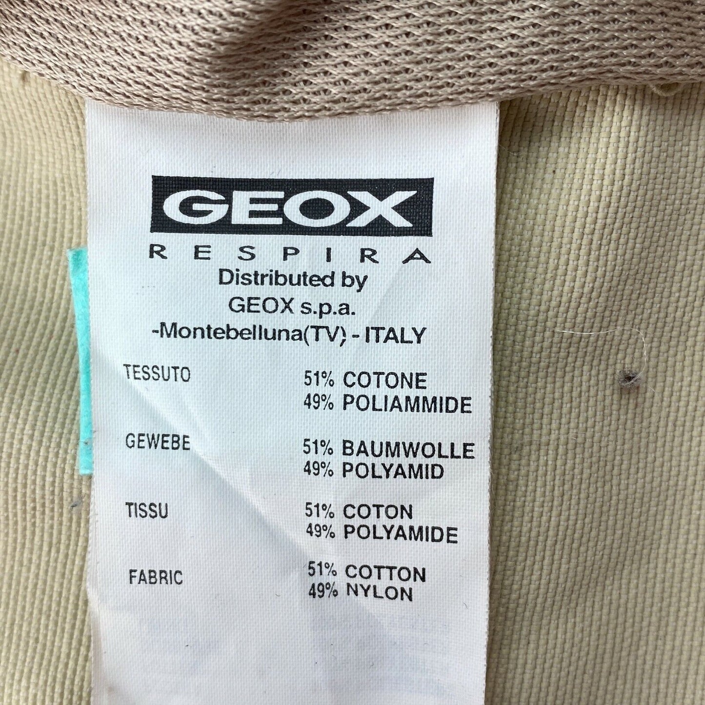 GEOX REPIRA Beige Cotton Blend Jacket Size IT 42 UK 8 US 6