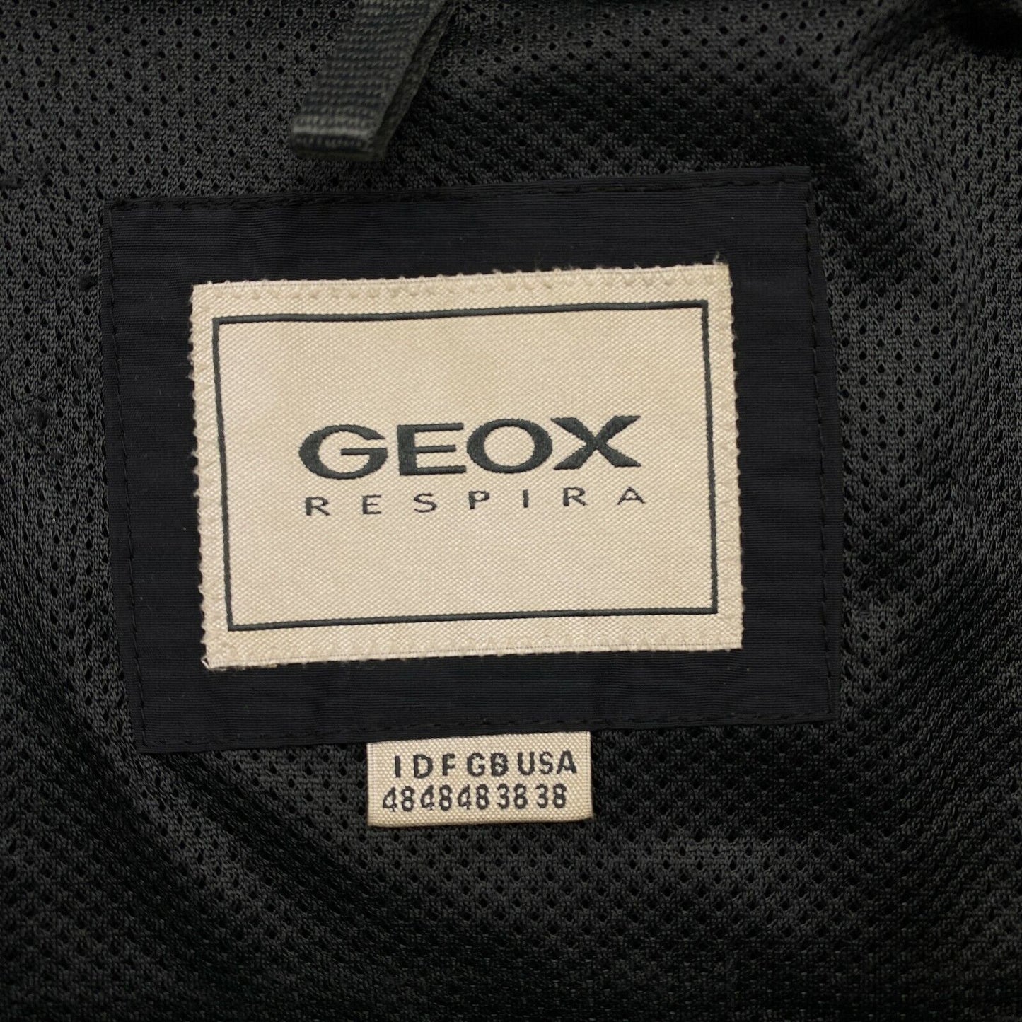 GEOX RESPIRA Black Cotton Blend Jacket Size EU 48 UK/US 38