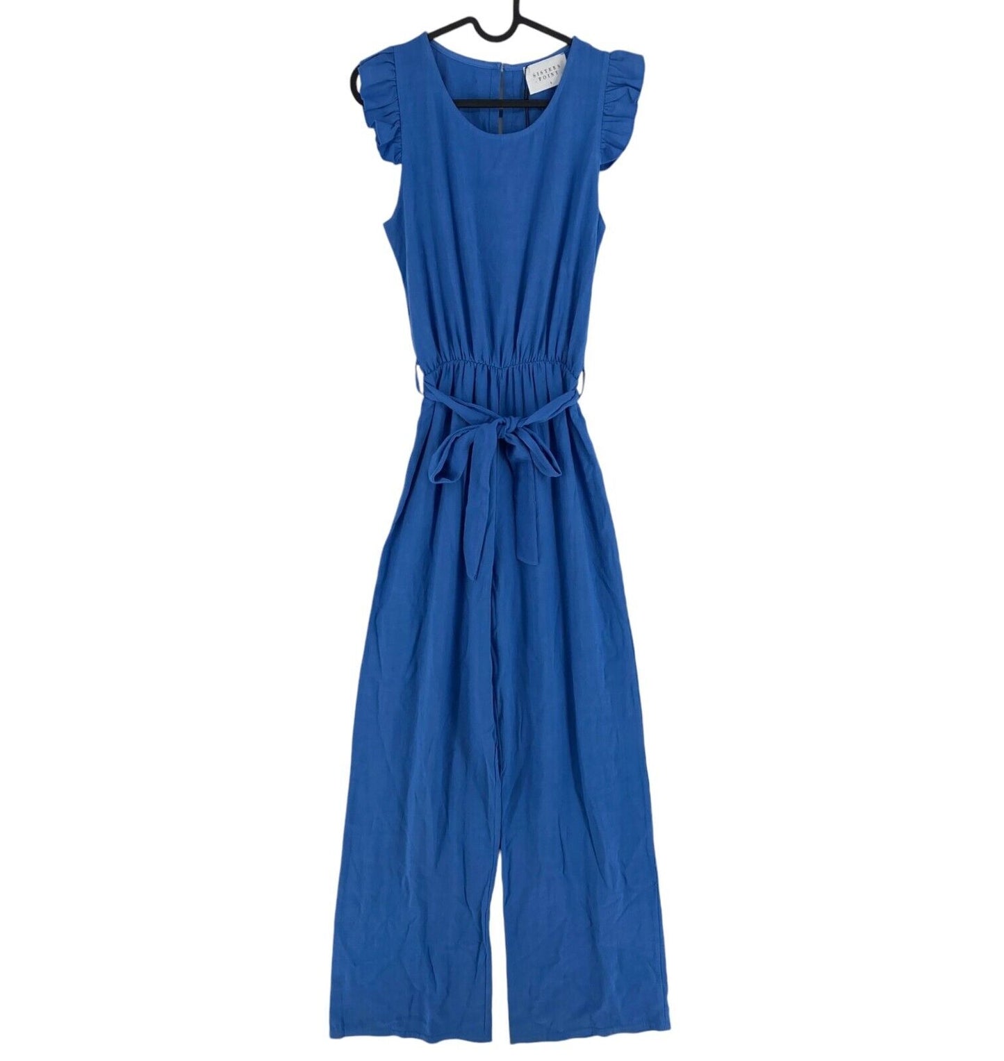 Sisters Point Women Blue GULIC-JU Crew Neck Sleeveless Jumpsuit Playsuit Size S