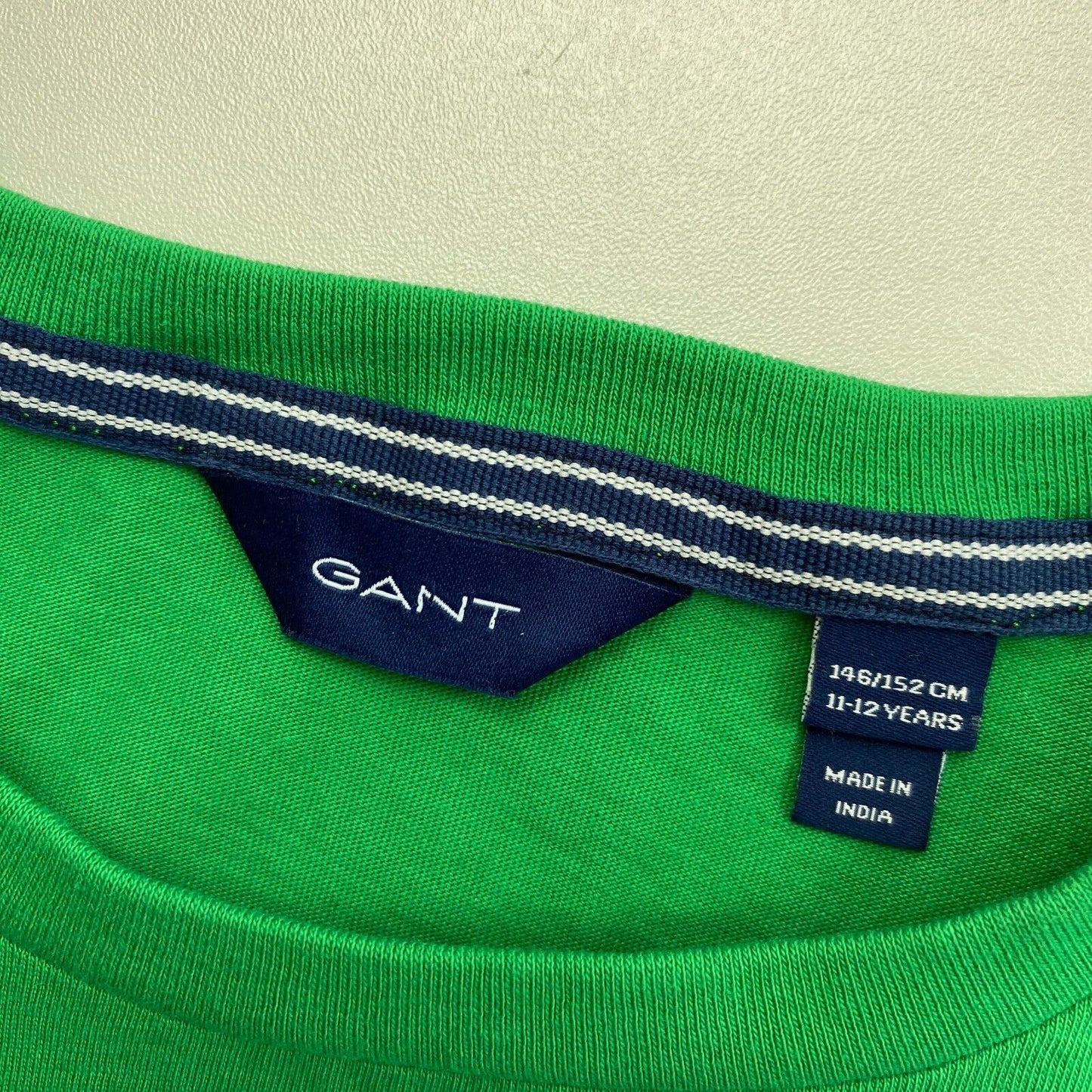 GANT T-shirt à col rond original vert pour garçon Taille 11-12 ans 146/152 cm