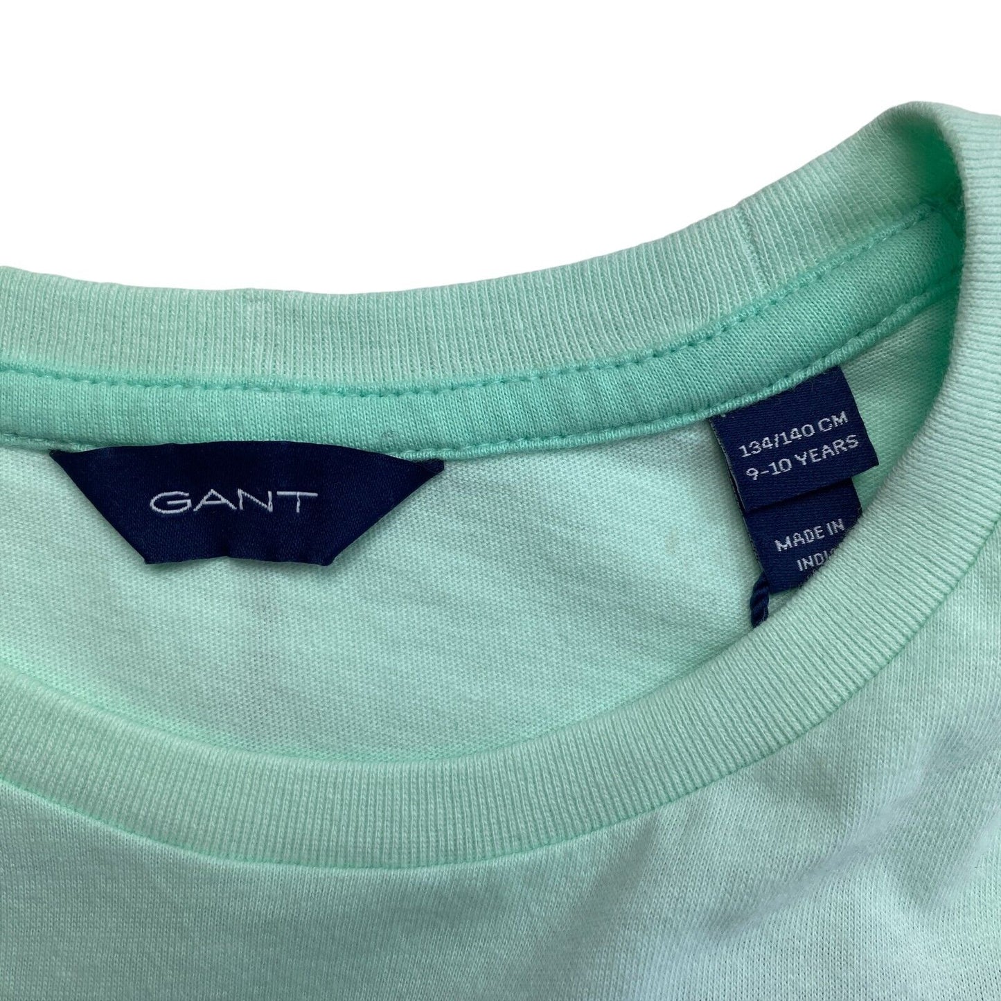 GANT Girls Light Green Sun Faded Crew Neck T Shirt Size 9 - 10 Years 134/140 cm