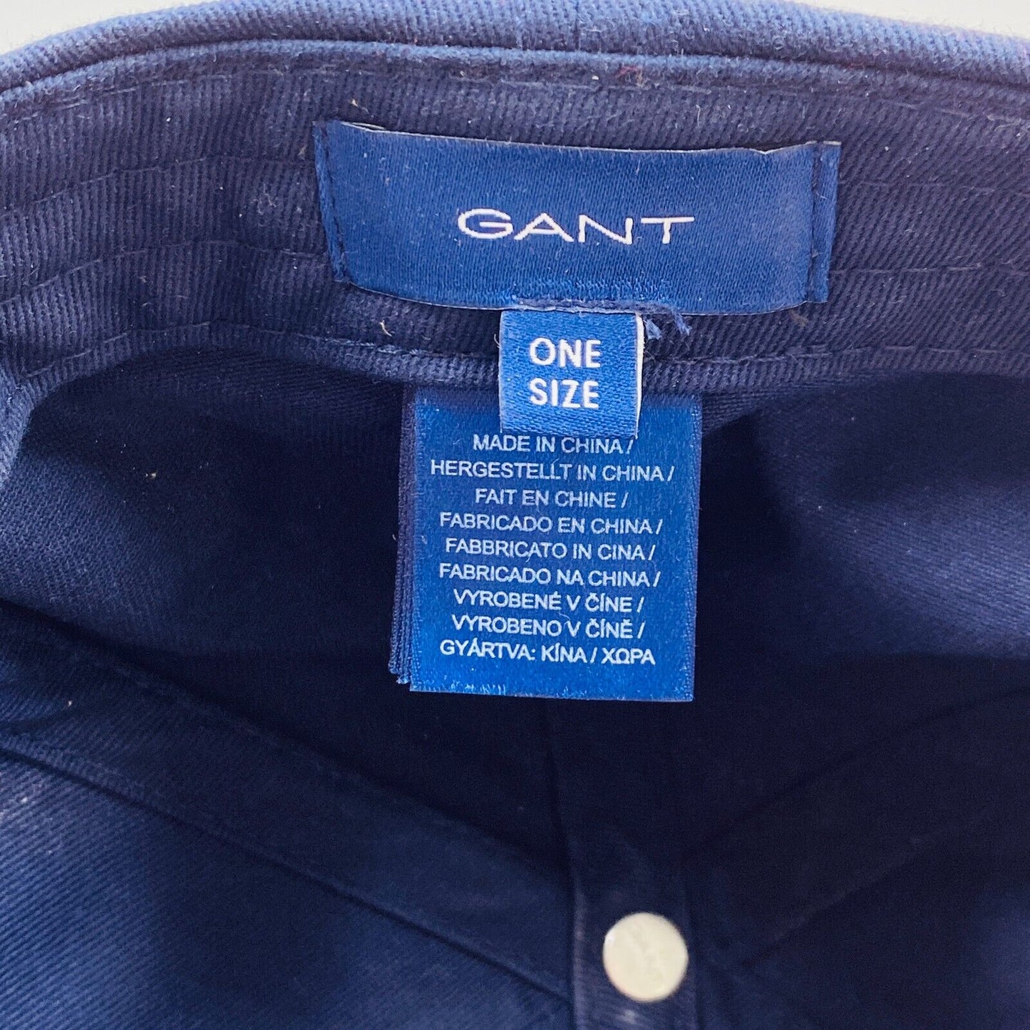 GANT Mens Dark Blue Cotton Logo Baseball Twill Cap Hat One Size