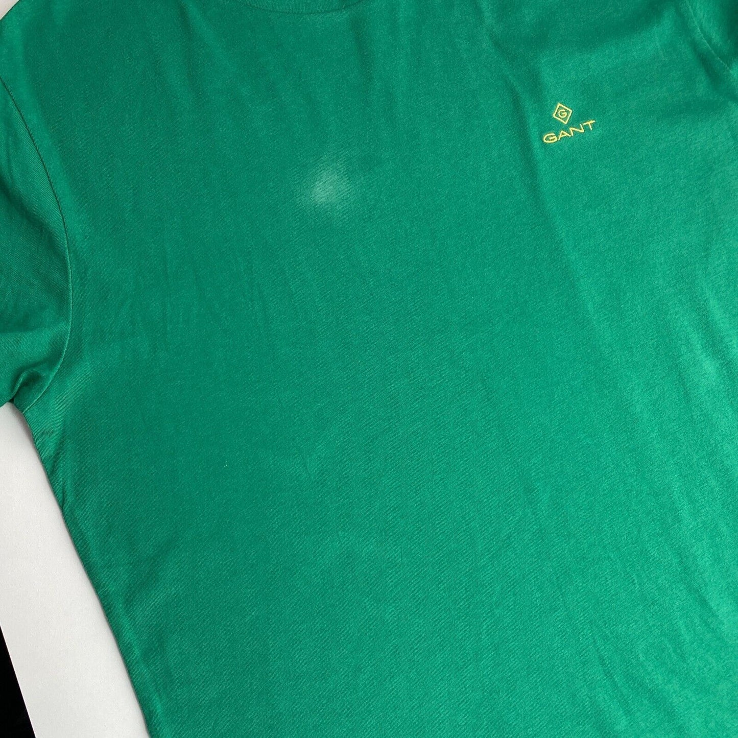 GANT Dark Green Contrast Logo Crew Neck T Shirt Size M