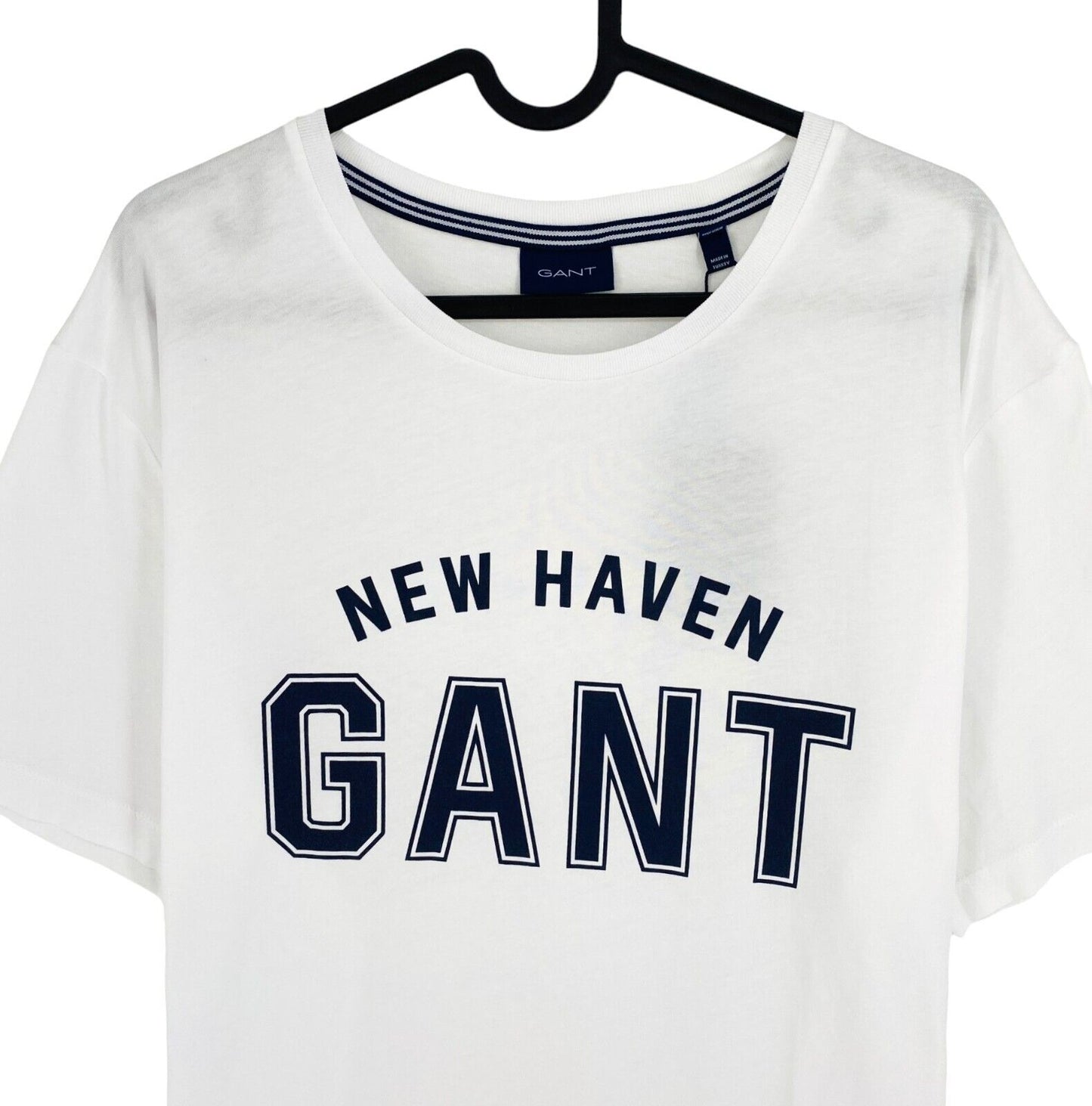 GANT Men White Logo Crew Neck Short Sleeve T-Shirt Size XL