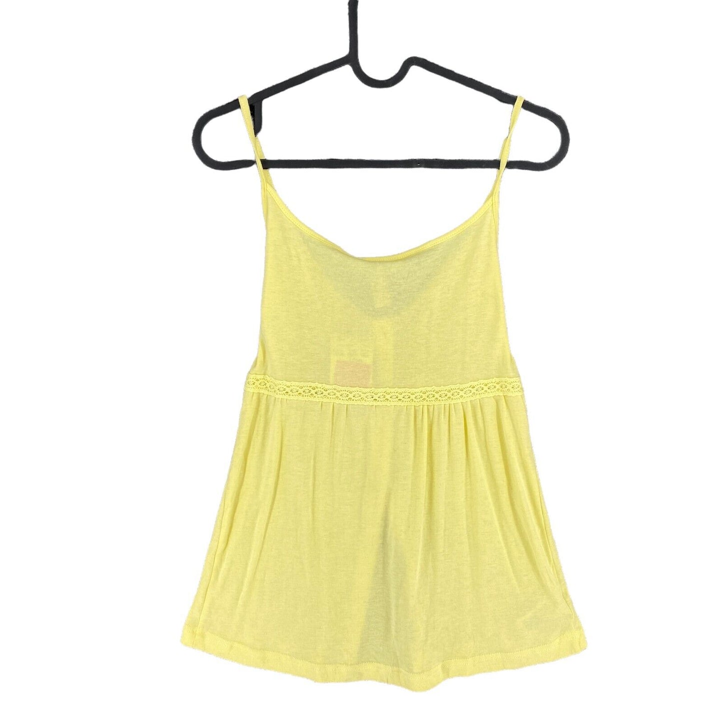 MANGO Yellow 100% Cotton Sleeveless Round Neck Jersey Tank Top Size S