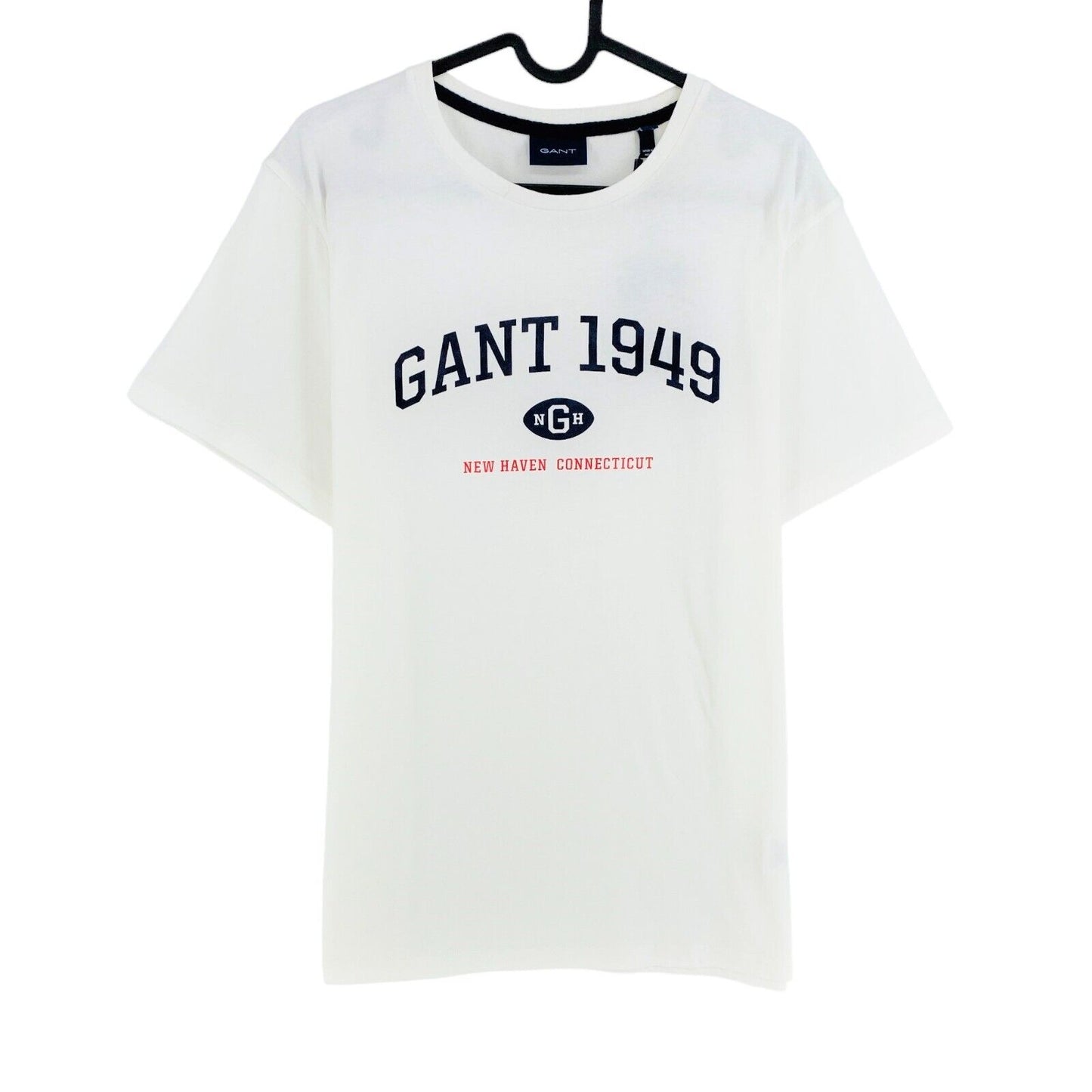 GANT White 1949 Logo Crew Neck T Shirt Size M