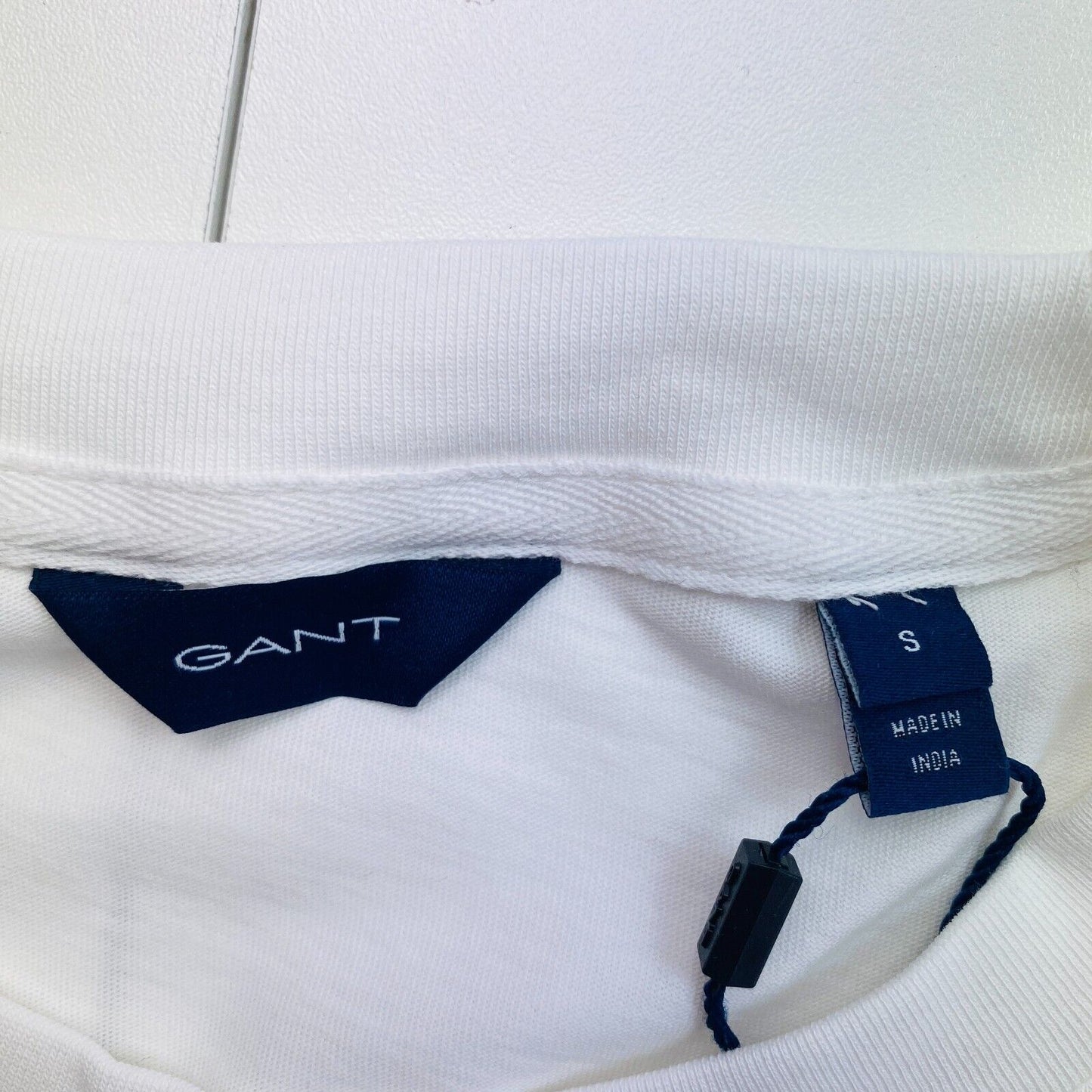 GANT Women White Logo Crew Neck Short Sleeves T Shirt Size S