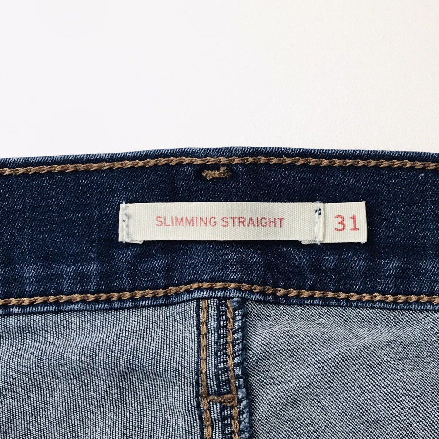 Levi's Damen Dunkelblaue Stretch Slimming Straight Fit Jeans Größe W31 L34