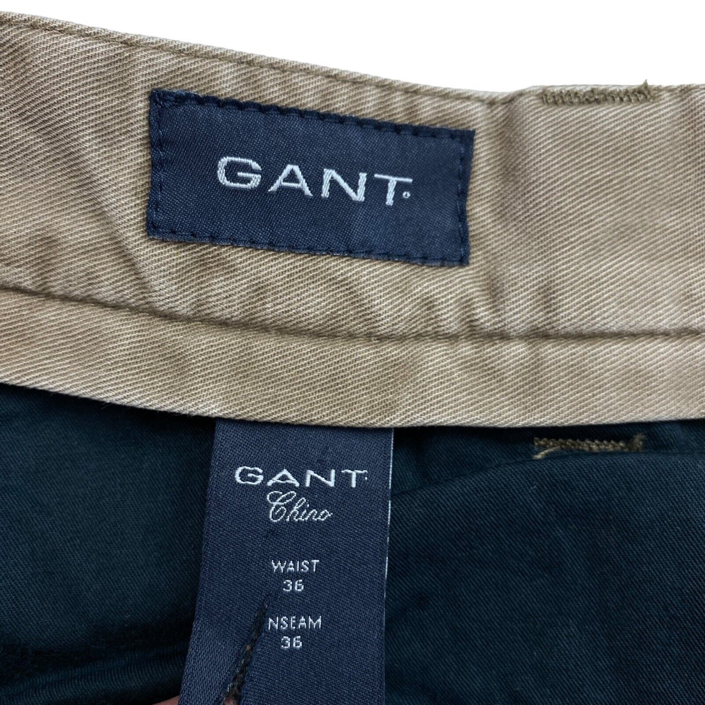 GANT Braune Chinohose mit Nadelstreifen, 100 % Baumwolle, Größe W36 L36