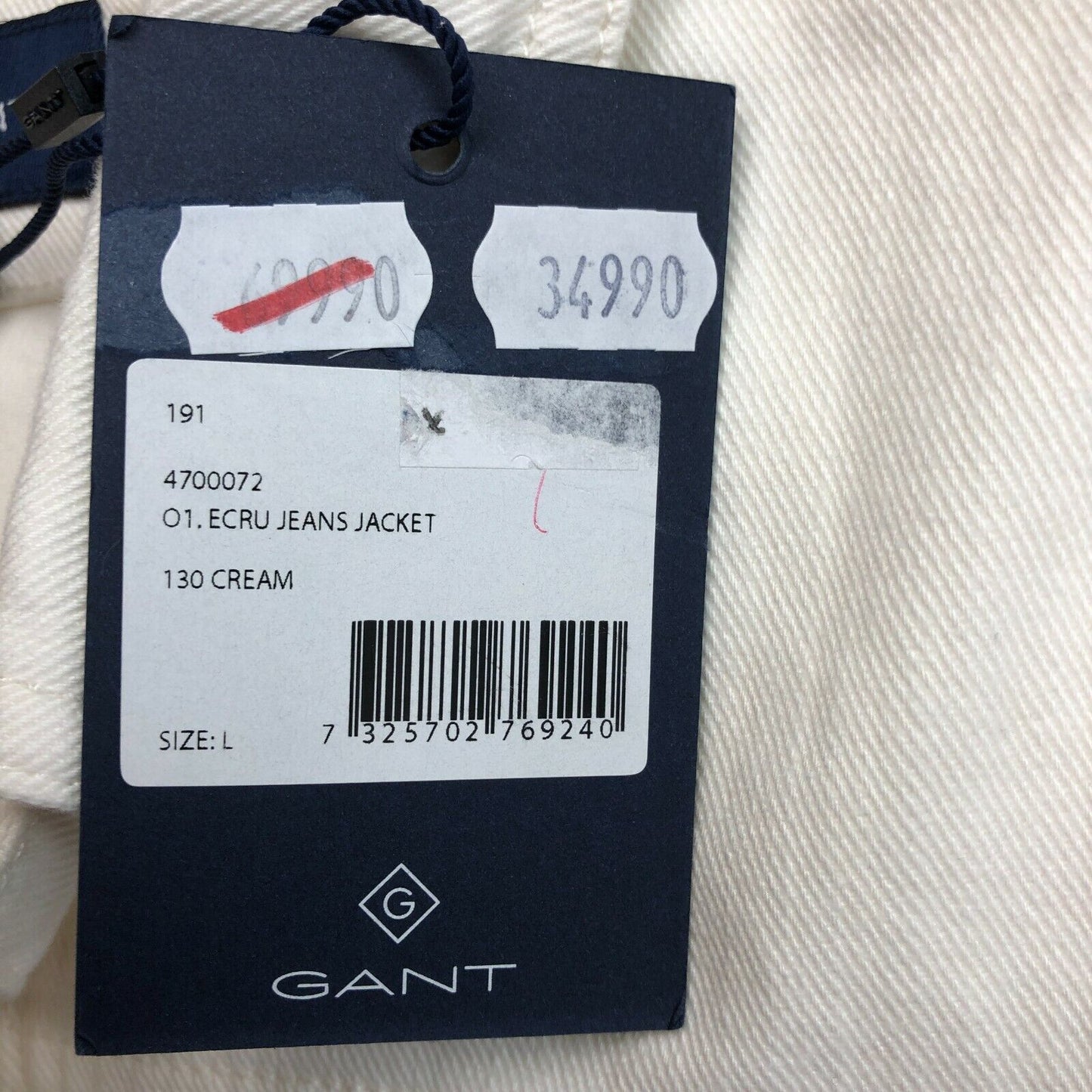 GANT White ECRU Jeans Denim Jacket  Size L