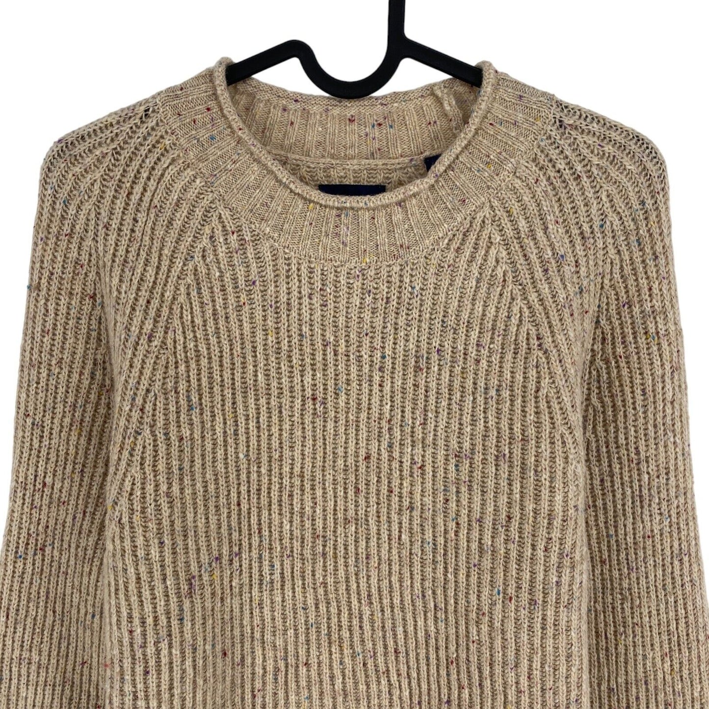 GANT Light Brown Neps Crew Neck Sweater Jumper Size S