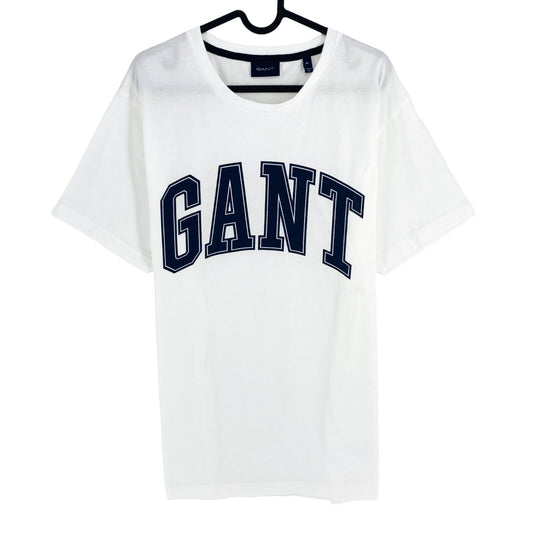 GANT Men White Logo Crew Neck Short Sleeve T Shirt Size XL