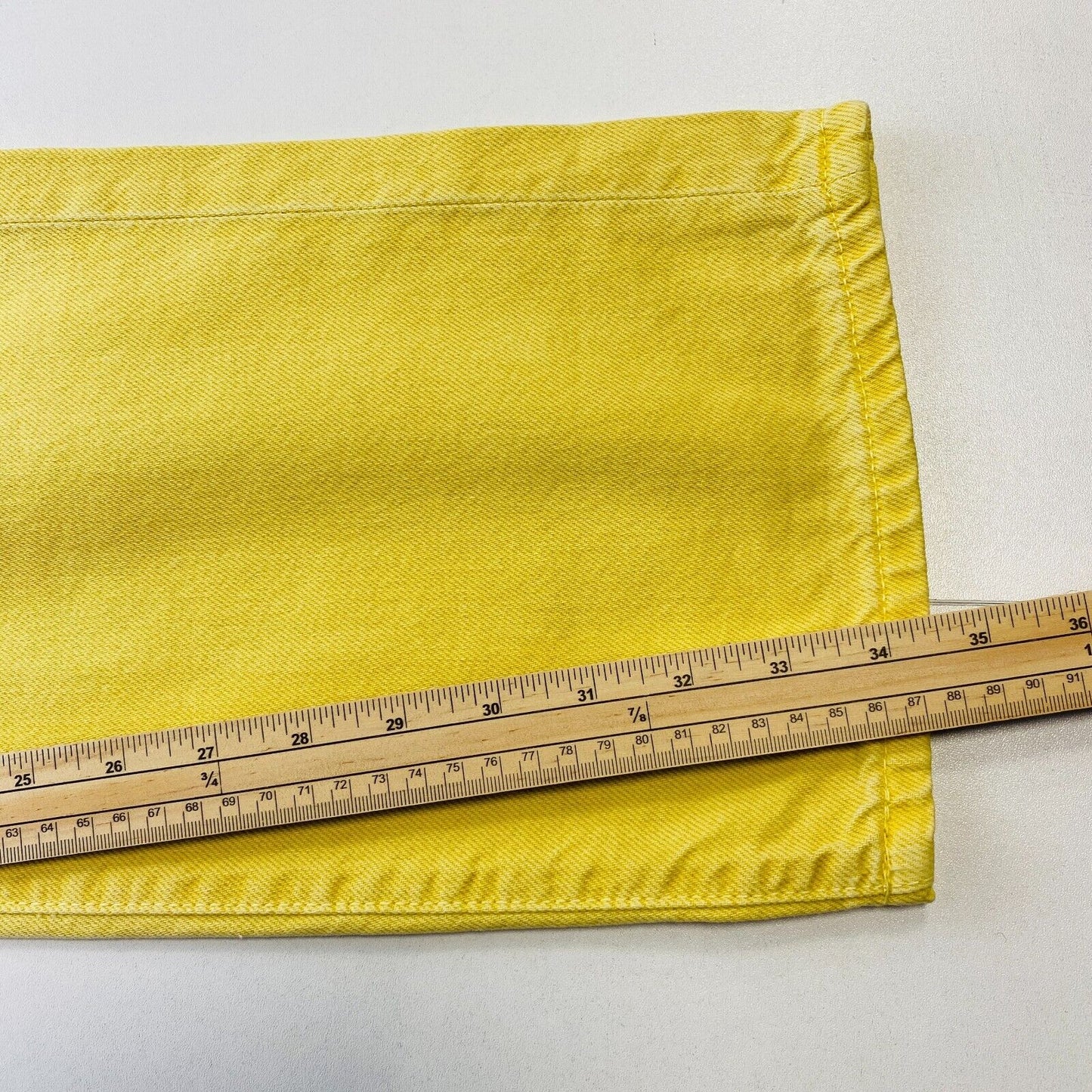 MANGO Women Yellow High Waist Regular Wide Leg Fit Jeans EUR 32 US 1 W23