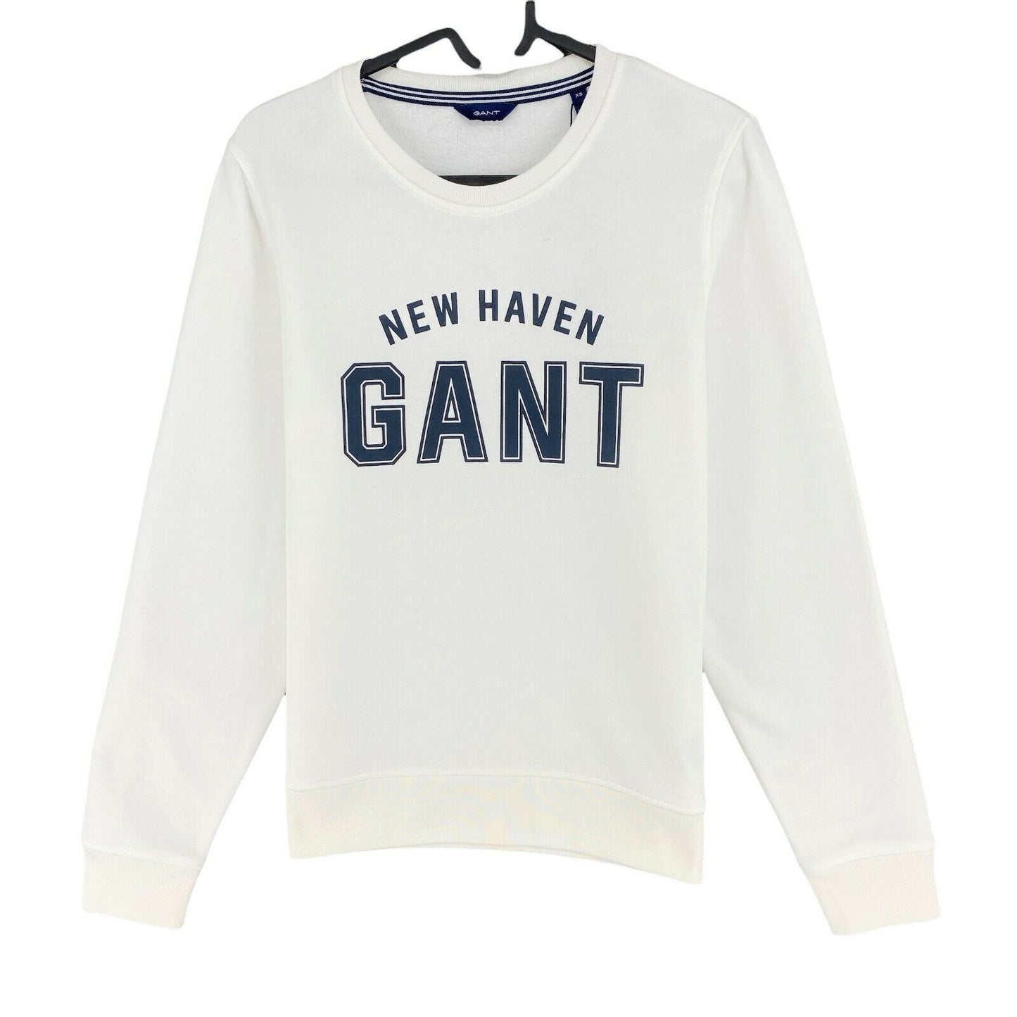 GANT White Logo Crew Neck Sweater Jumper Size XS