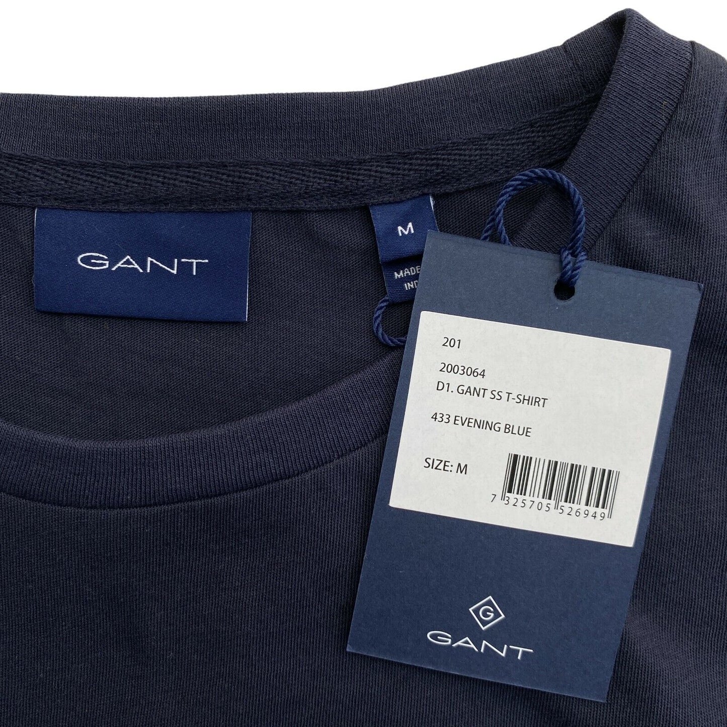 GANT Navy Blue Logo Crew Neck T Shirt Size M