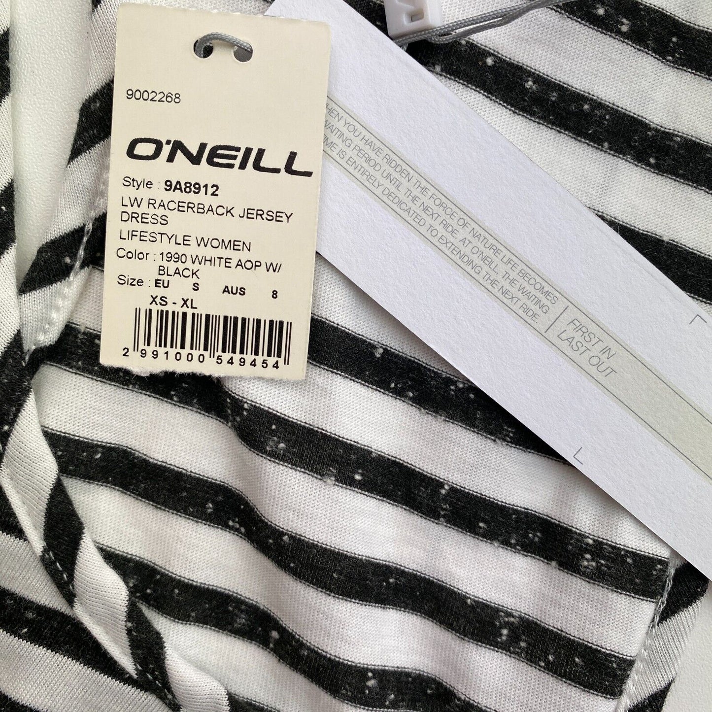 O`Neill Women Black Striped Racerback Jersey Tank Top T Shirt Dress Size S