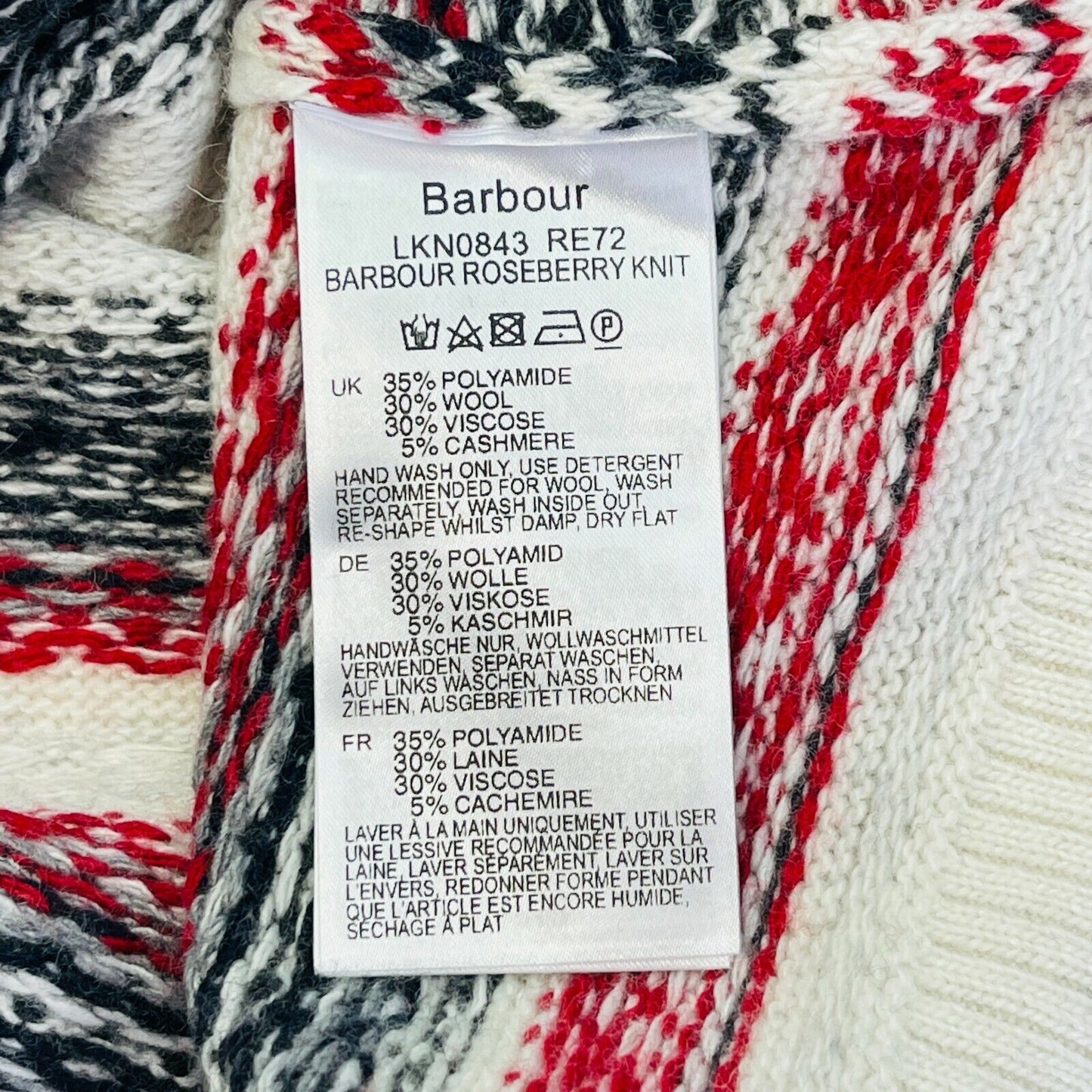 Barbour Roseberry Knit Wool Blend Jumper UK 14 16 18 EUR 40 42 44 US 10 12 14