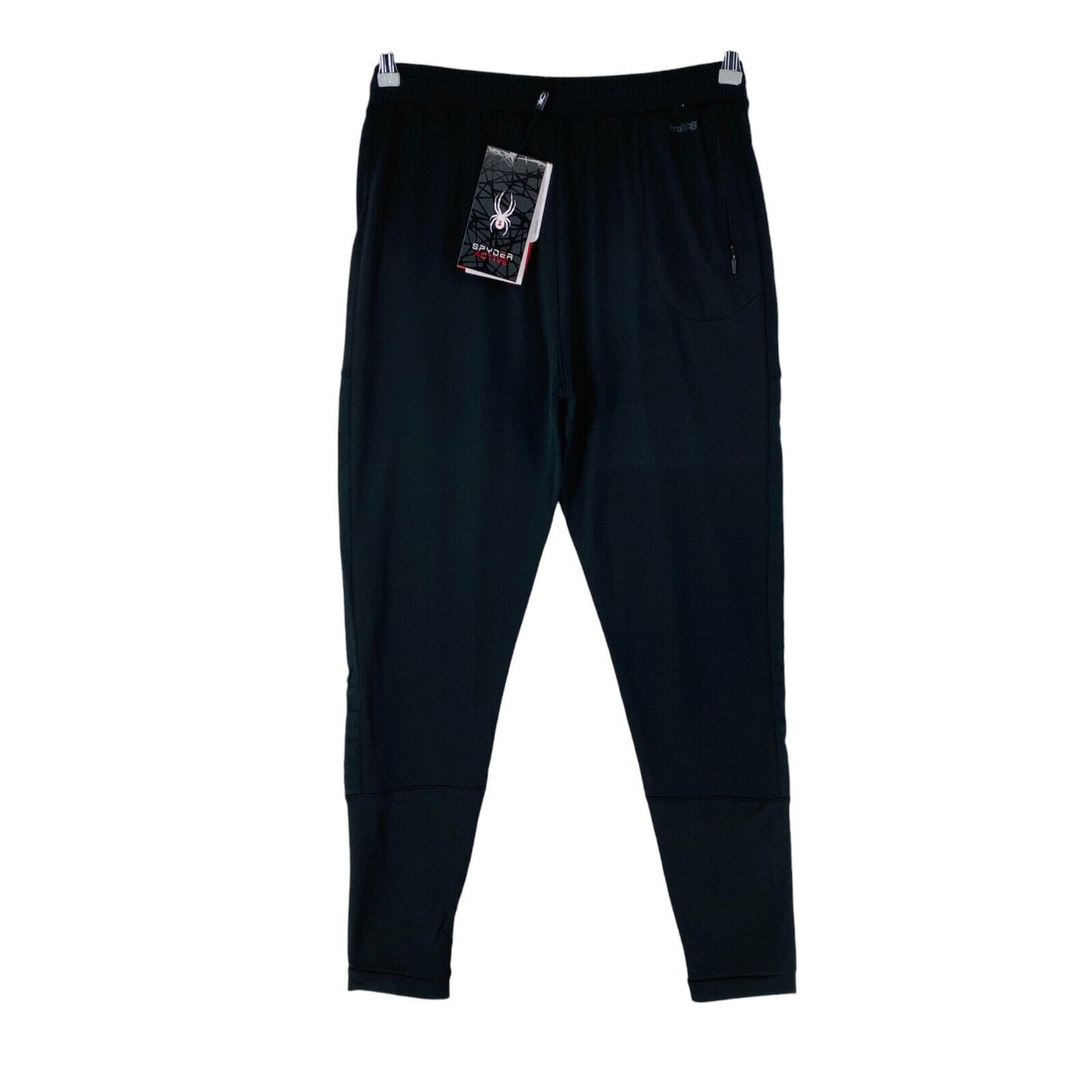 SPYDER ACTIVE Mens Black Stretch Regular Fit Sweatpants Trousers Size S