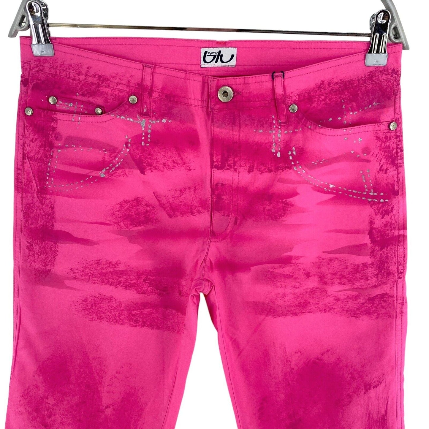 RPR €347 Byblos Blu Pink Flared Pants Trousers Size EU 38 UK 10 US 8 W30