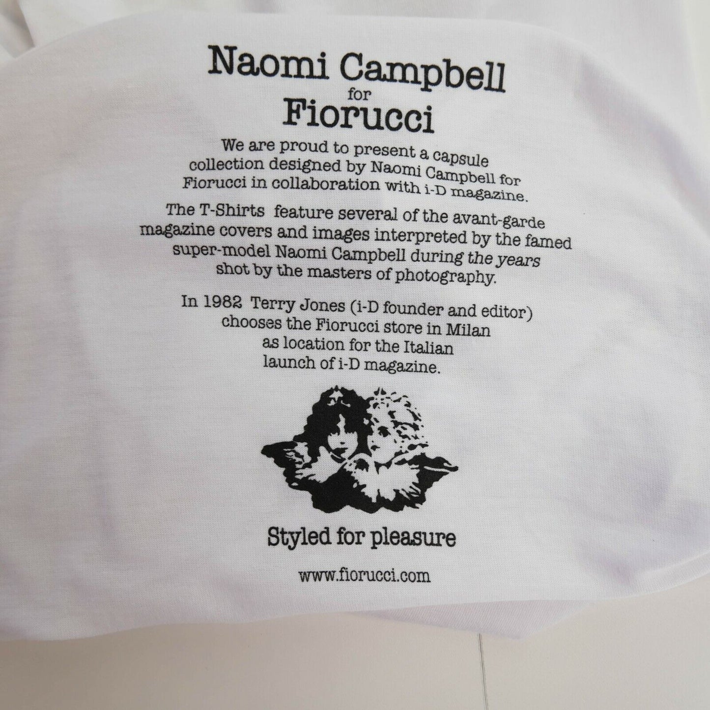 FIORUCCI x Naomi Campbell Débardeur blanc à encolure dégagée T-shirt Taille XS S