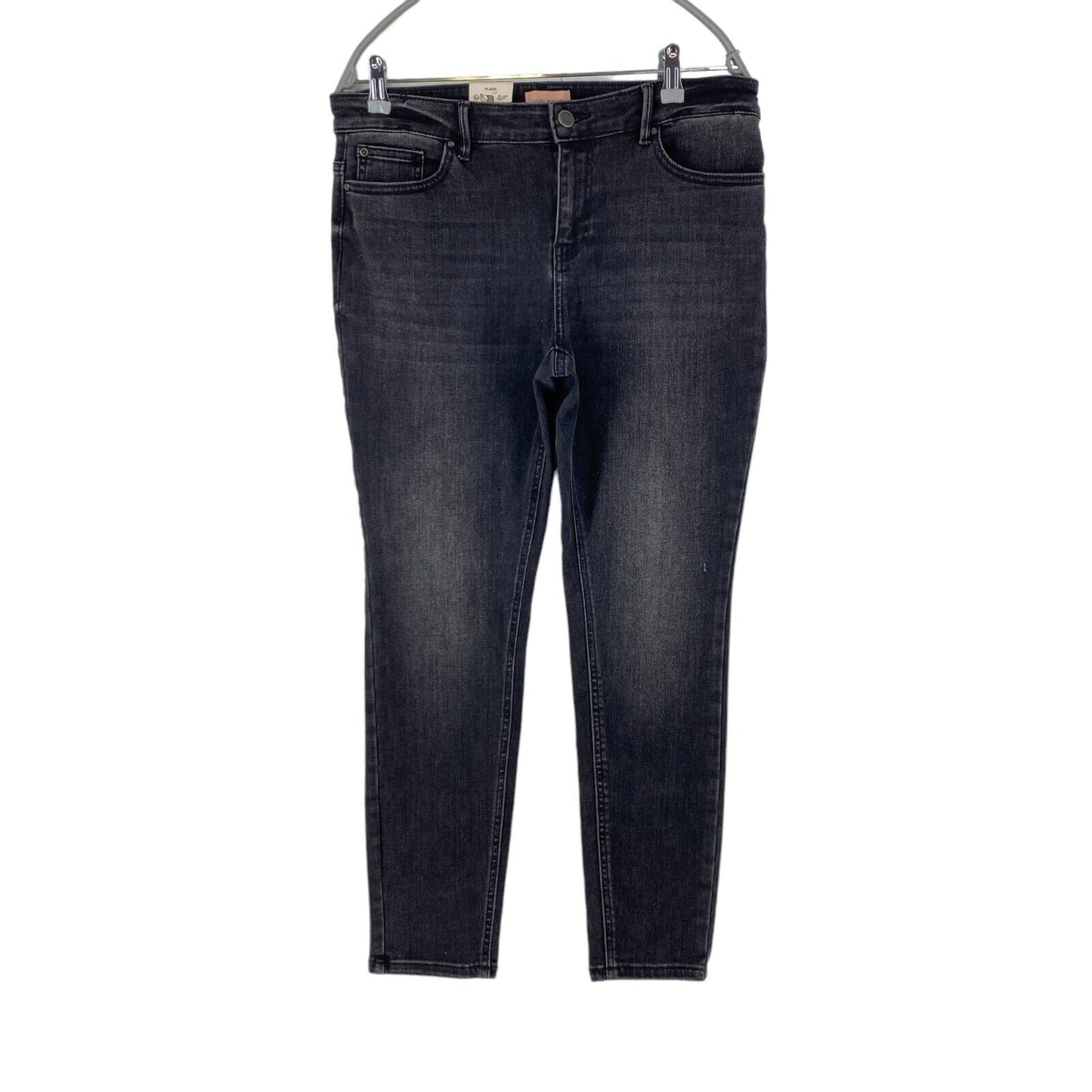 VERO MODA FLASH Damen Jeans mit mittelhohem Bund und Skinny-Fit, Dunkelgrau, Größe XL, W34, L30