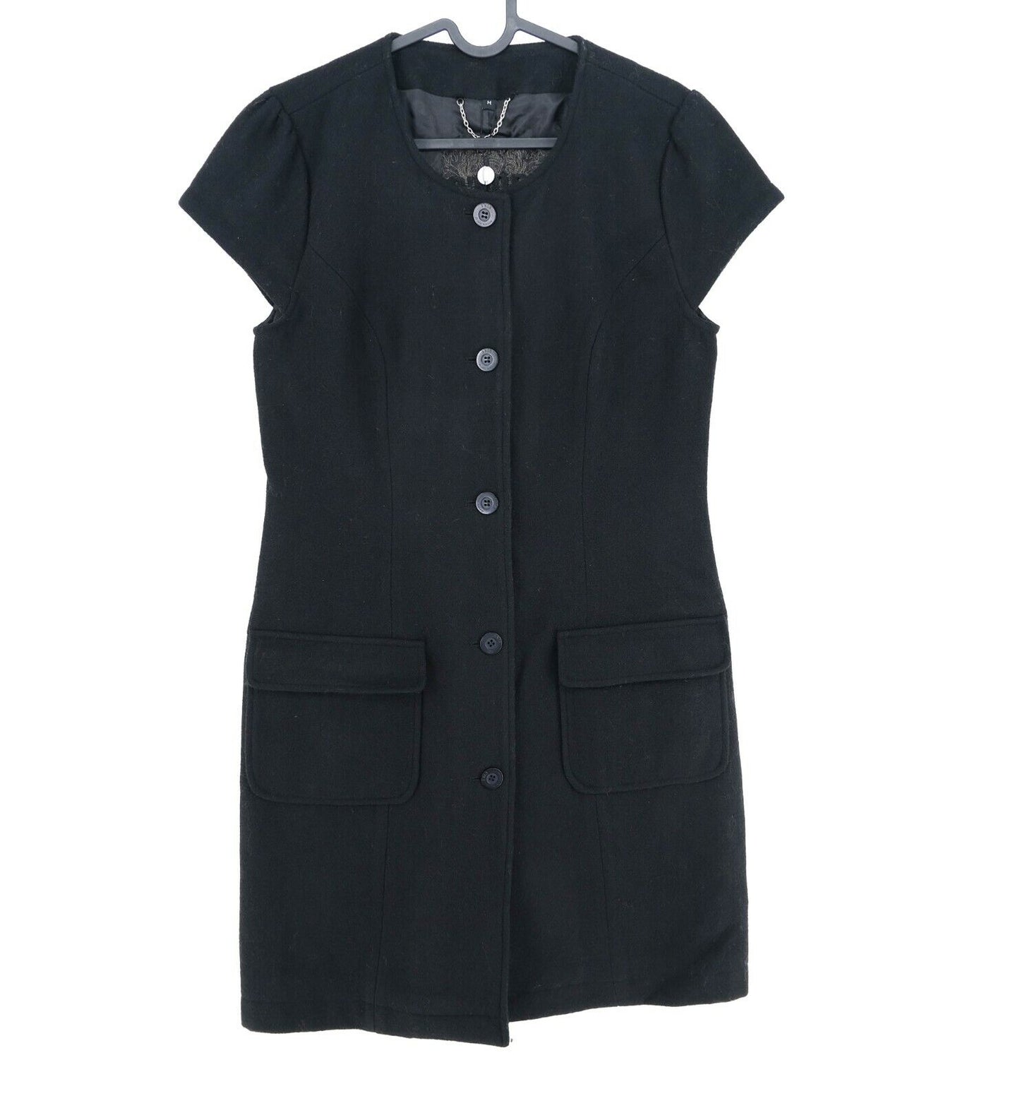 RRP €215 S`NOB Black Wool Blend Dress Size S M