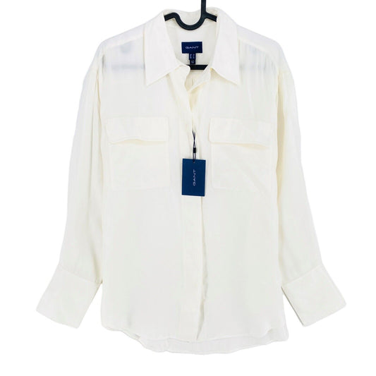 GANT White Relaxed Flap Pocket Shirt Size EU 34 UK 6 US 4