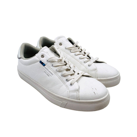 JACK&JONES White Low Top Lace Up Sneakers Shoes Size EU 42 UK 8 US 9