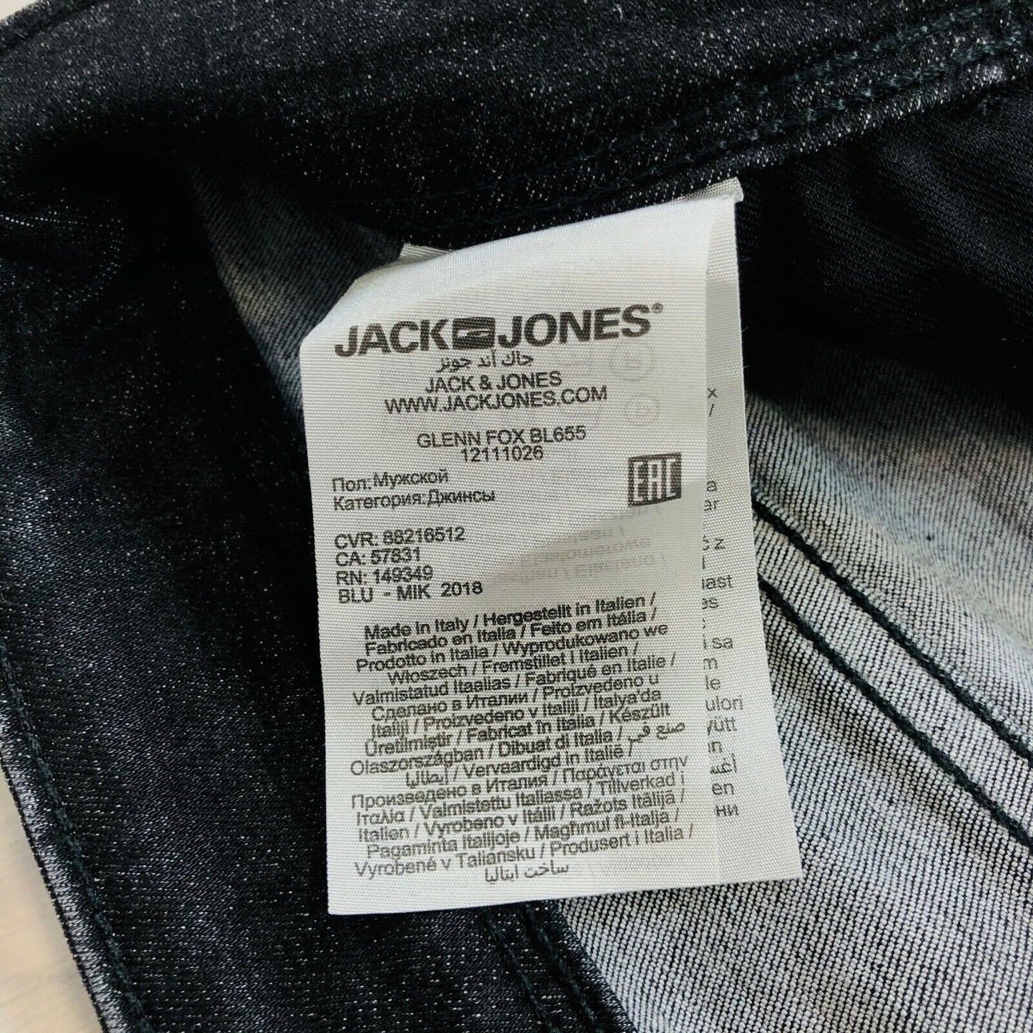 Jack & Jones Men‘s GLENN FOX Slim Fit Low Rise Grey Jeans Size W28 L32