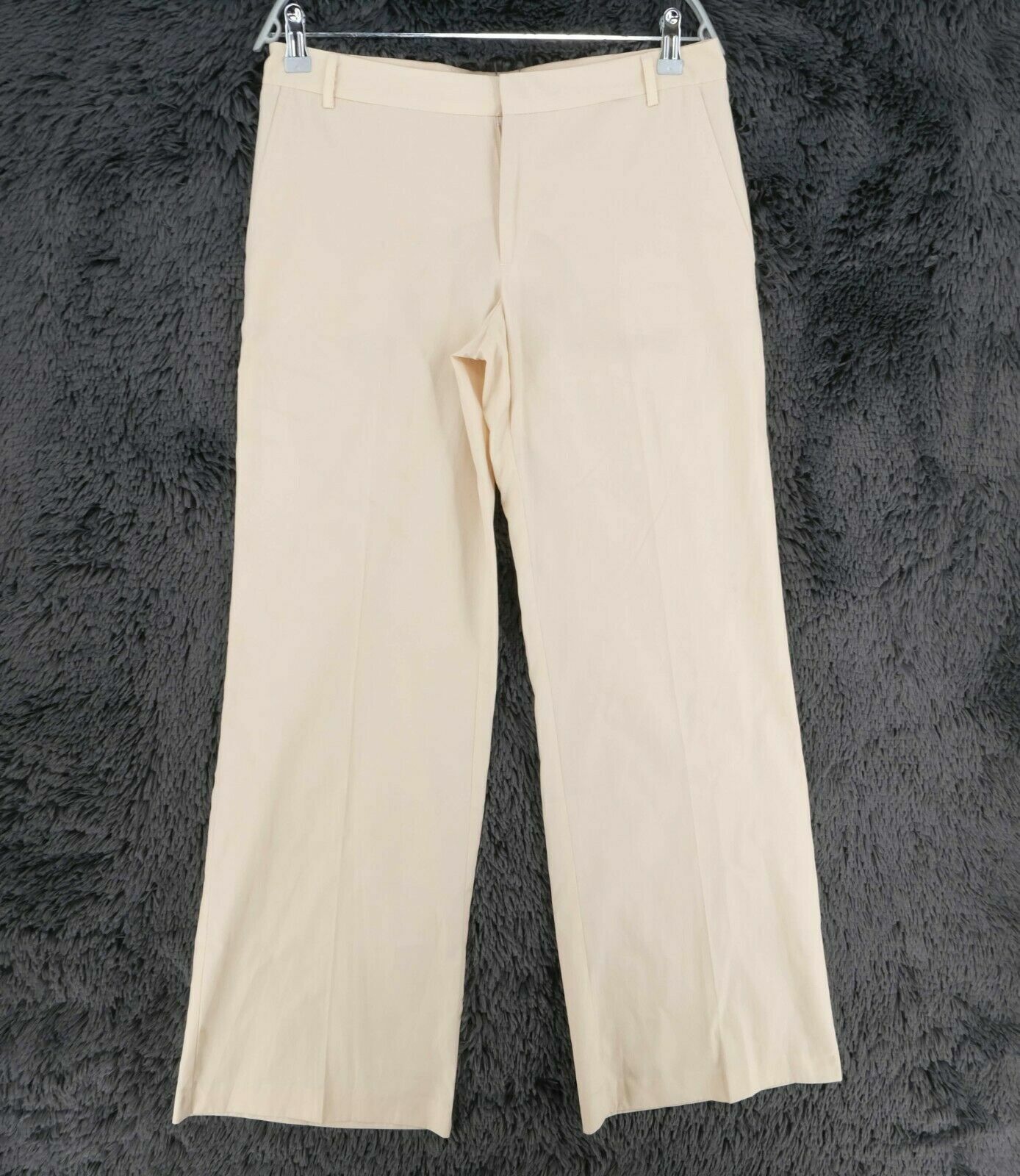 STEFANEL Beige Soie Coton Mélange Pantalon Pantalon Taille EU 34 40 UK 4 10 US 2 8