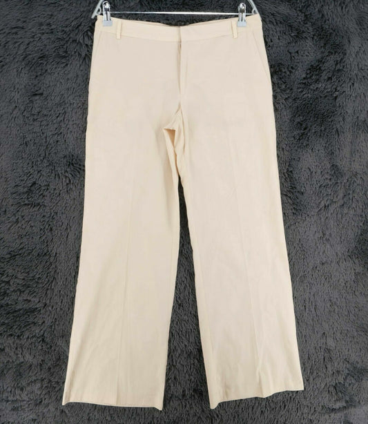 STEFANEL Beige Silk Cotton Blend Pants Trousers Size EU 34 40 UK 4 10 US 2 8