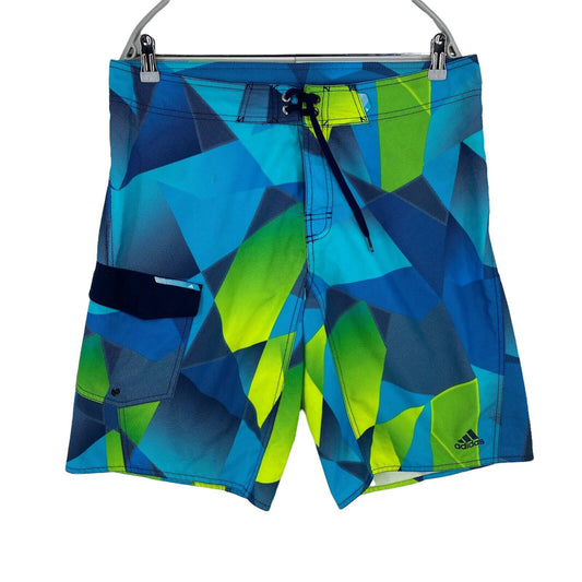 adidas Geometric Blue Activewear Shorts Size M