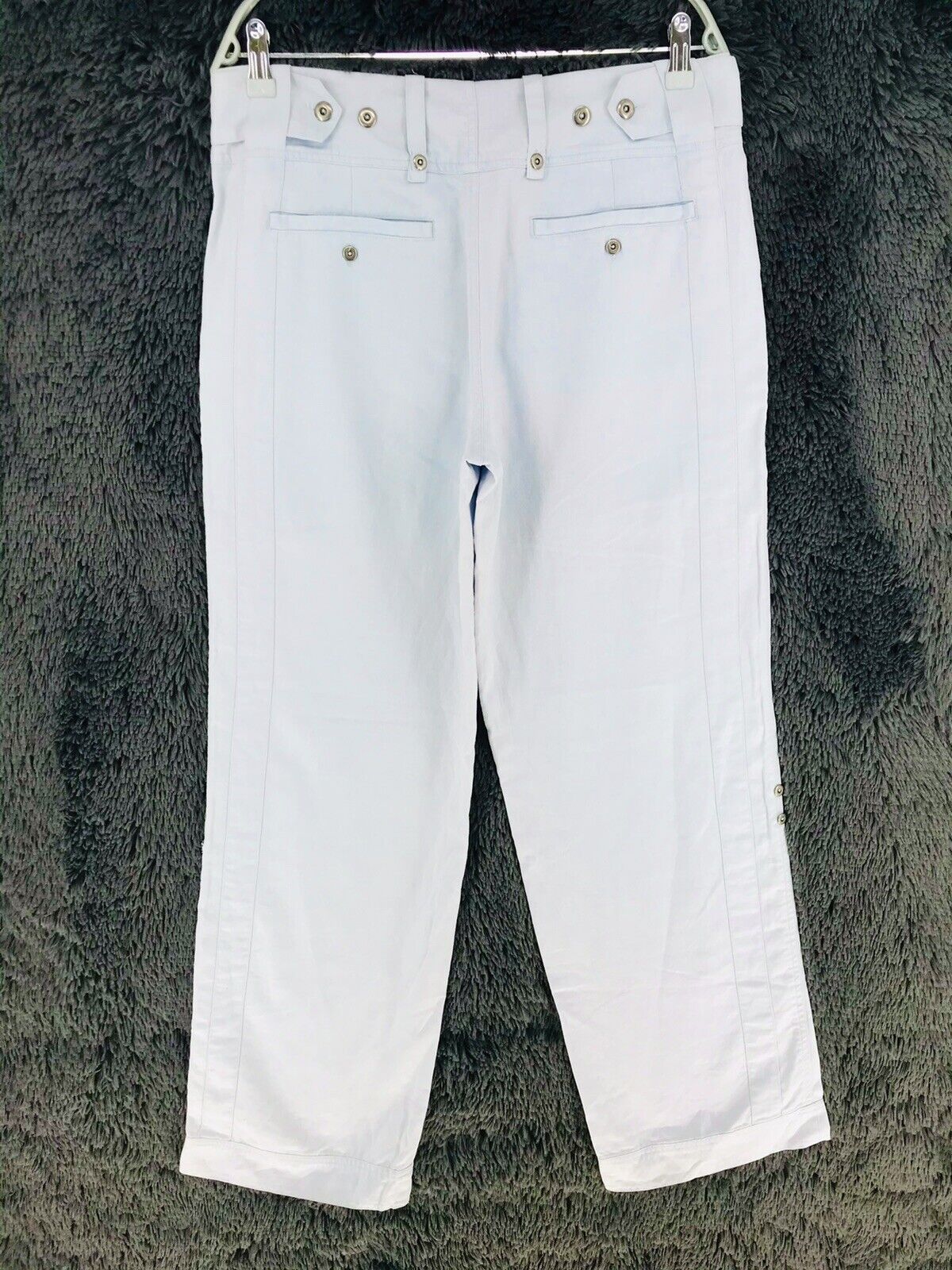 €189 GANT Women Pastel Blue Wide Leg Fit Linen Blend Trousers EUR 38 US 8 UK 12