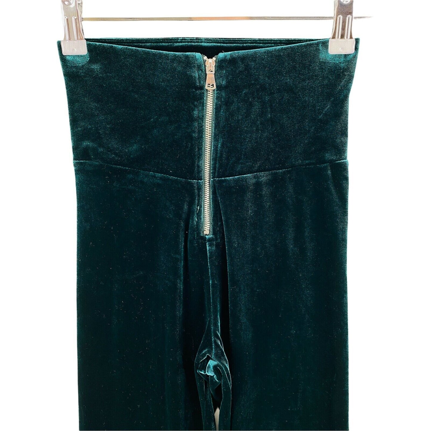 TALLY WEIJL Dark Green Velour Jegging Pants Trousers Size EU 34 UK 6 US 4