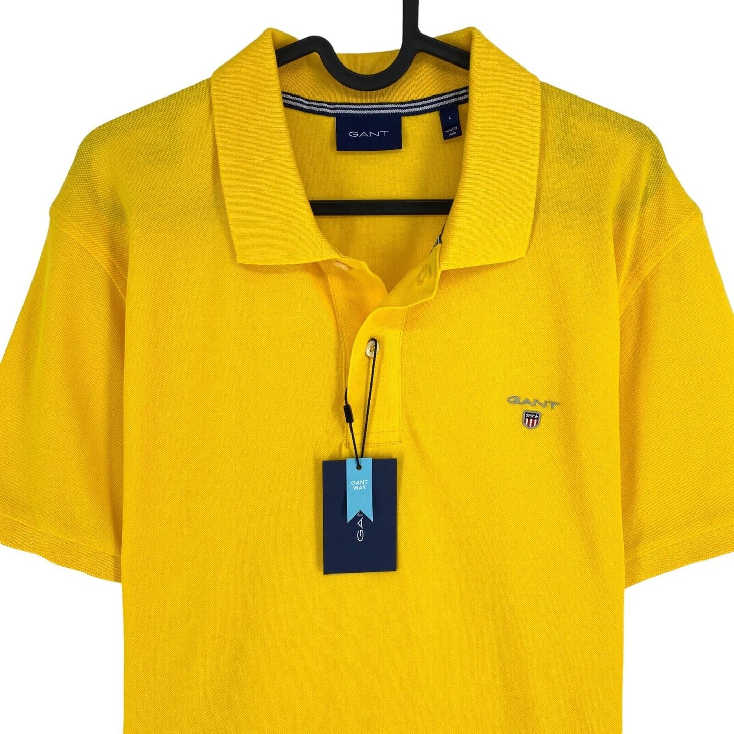 GANT Men Yellow Original Pique Rugger Polo Shirt Size L