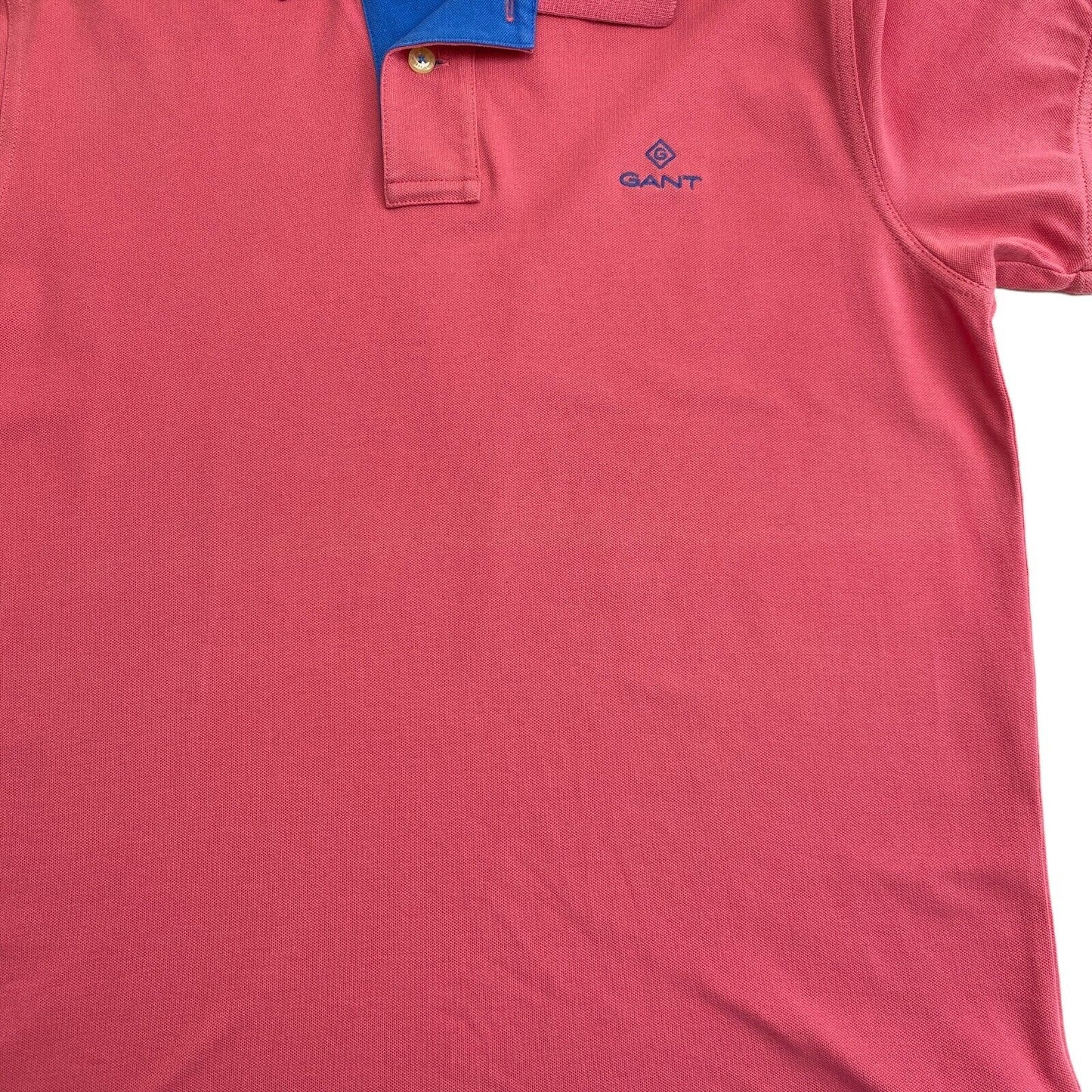 GANT Pink Contrast Collar Pique Rugger Polo Shirt Size S