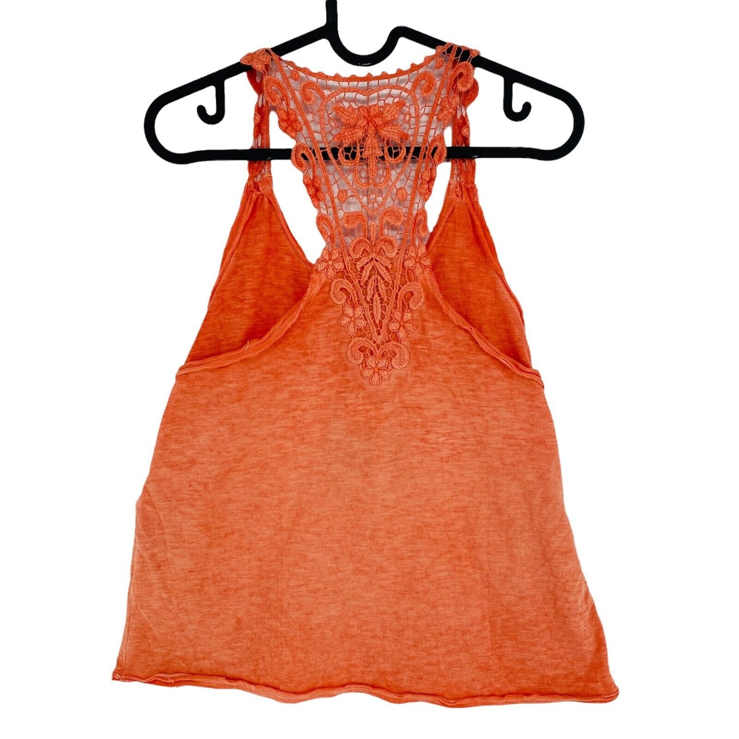 AMY GEE Dark Orange 100% Cotton Round Neck Jersey Tank Top Size S