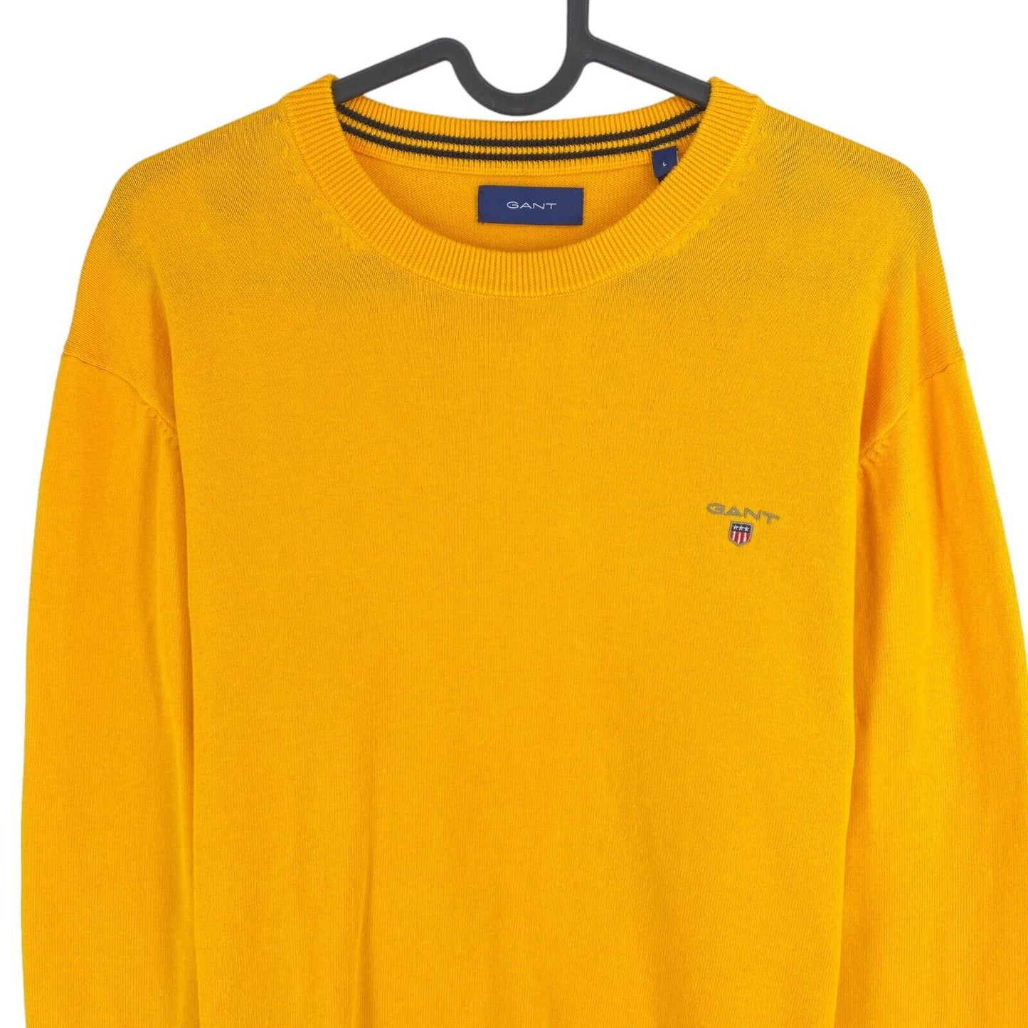 GANT Yellow Classic Cotton Crew Neck Sweater Pullover Jumper Size L