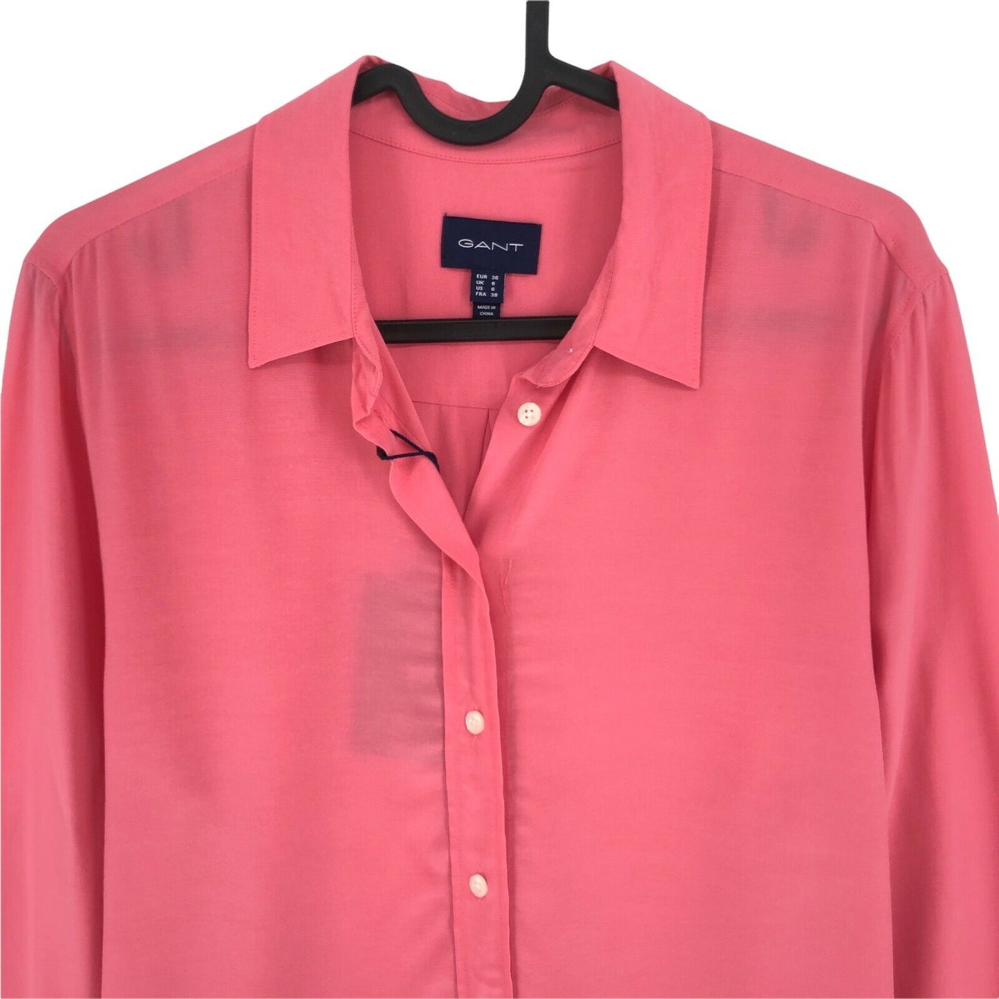 GANT Pink Solid Crepe Shirt Size EU 36 UK 8 US 6