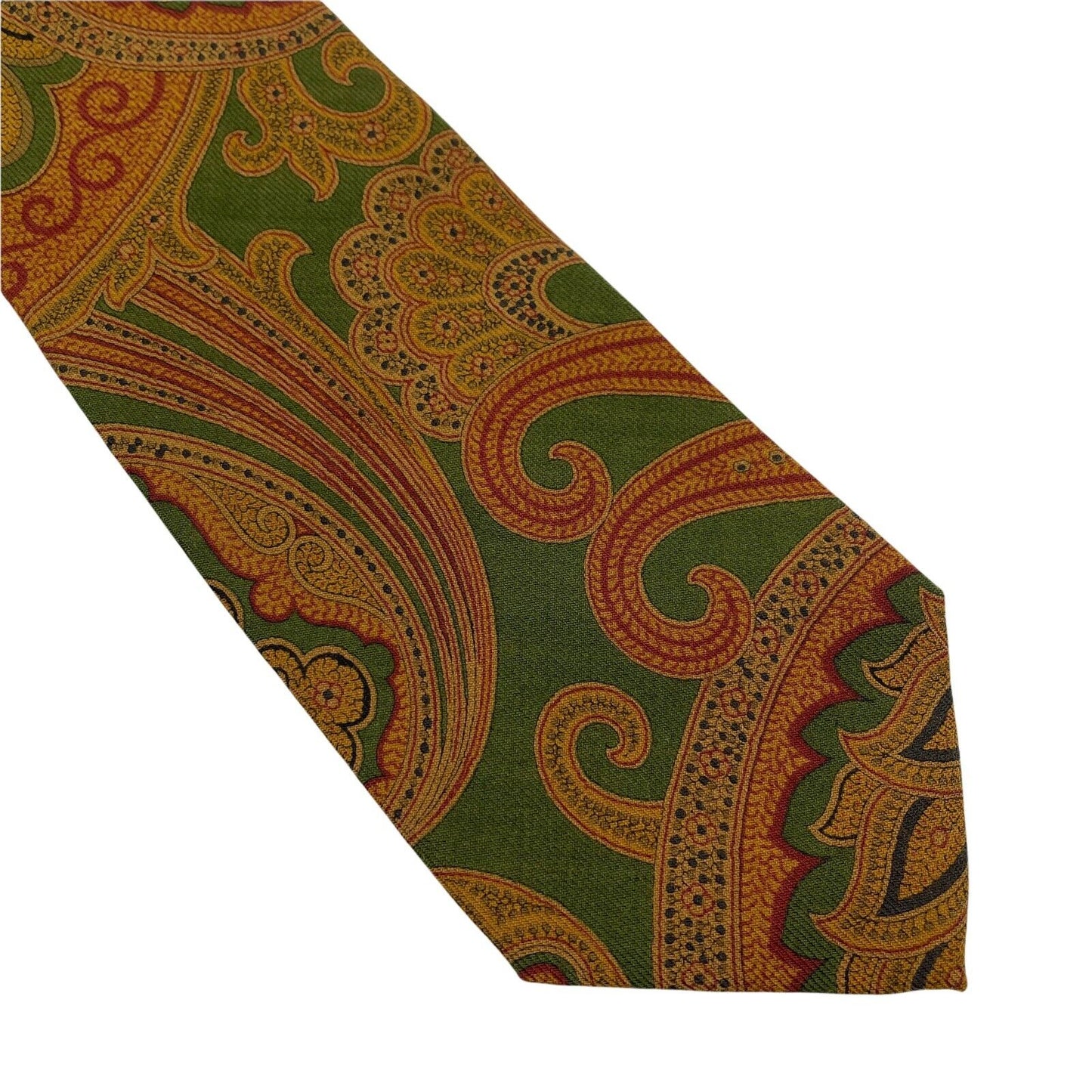 Vintage GANT Green Brown 100% Wool Tie