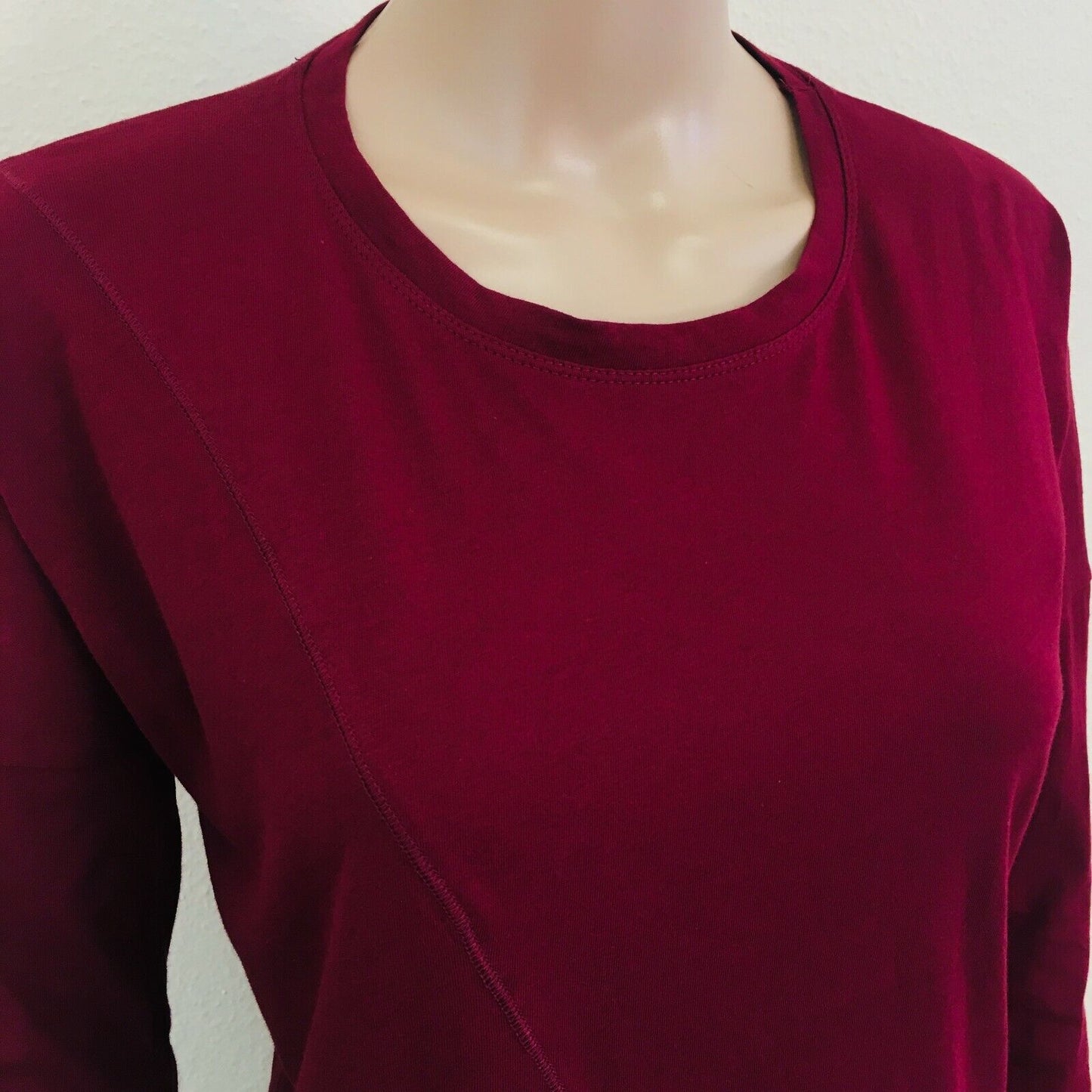 ZARA Trafaluc Red Long Sleeve T Shirt Top Blouse Size S