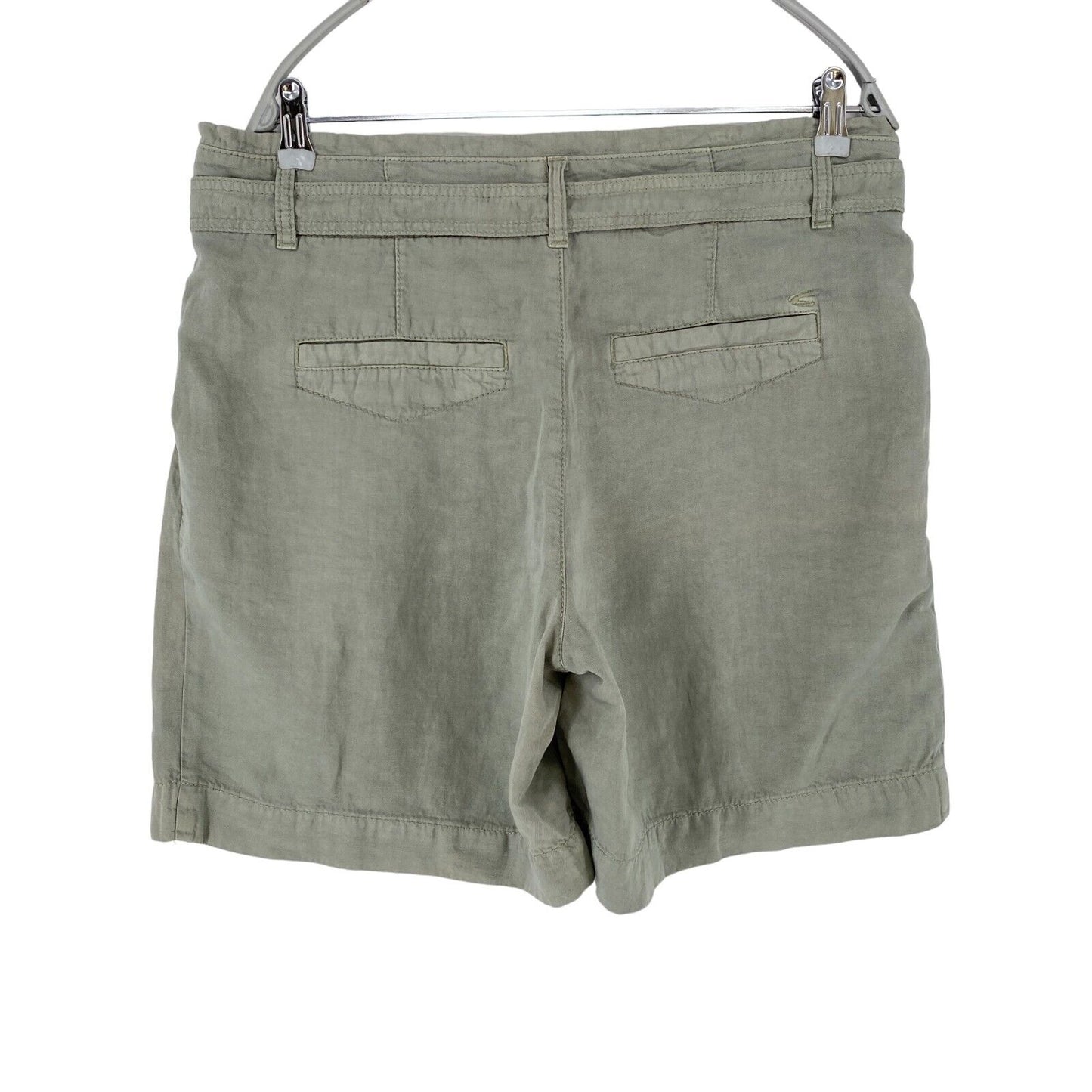 CAMEL ACTIVE Women Grey Relaxed Fit Linen Blend Shorts Size W29