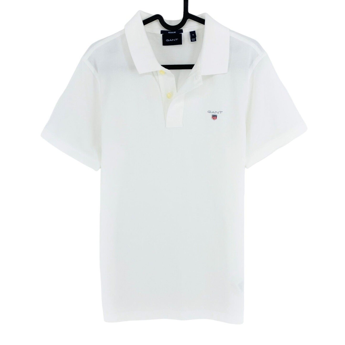 GANT White Original Regular Pique Rugger Polo Shirt Size S