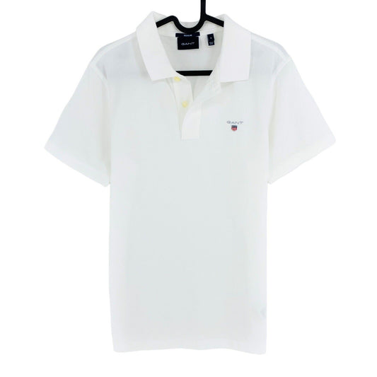 GANT White Original Regular Pique Rugger Polo Shirt Size S